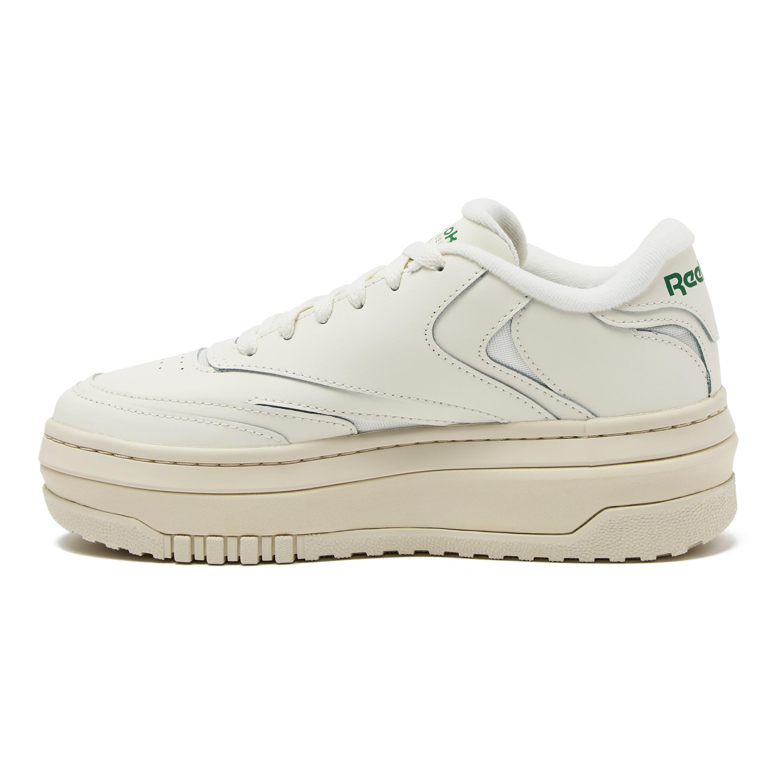 Reebok Women's Club C Extra Platform Sneakers - White Leather Vintage Tennis Shoes for Women | Casual Wear, Street Style, Retro Fashion