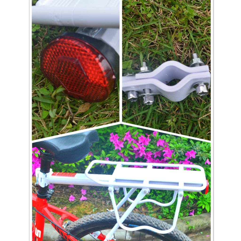 Premium Aluminum Alloy Mountain Bike Rear Rack - White Bicycle Luggage Carrier for Outdoor Travel & Commuting (54x14cm) - Durable Rear Seat Accessories for Camping, Hiking & Daily Cycling