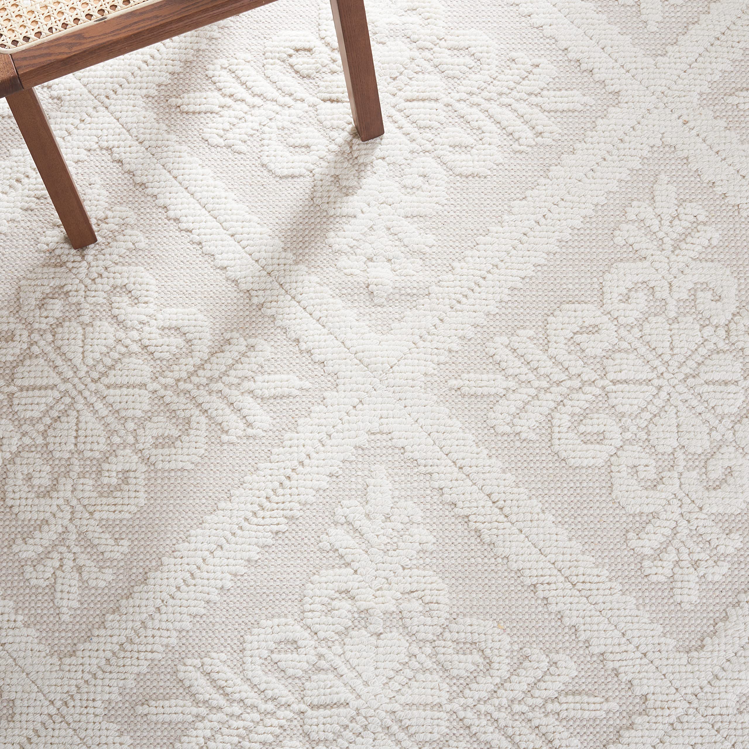 SAFAVIEH Vermont Collection 6'x6' Ivory Wool & Cotton Area Rug VRM101A - Handmade Premium Rug for Living Room, Dining Room, Bedroom & Home Decor