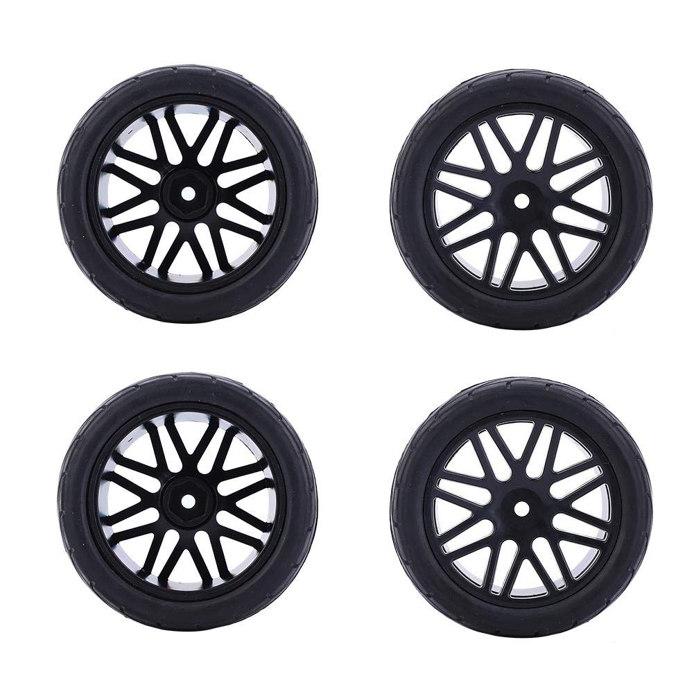 Natruss Universal 1/10 Scale RC Car Wheels & Tires - 85mm Durable Wear-Resistant Tires for Remote Control Crawler & Climbing Vehicles (Black) - Perfect for Off-Road RC Racing & Trail Adventures