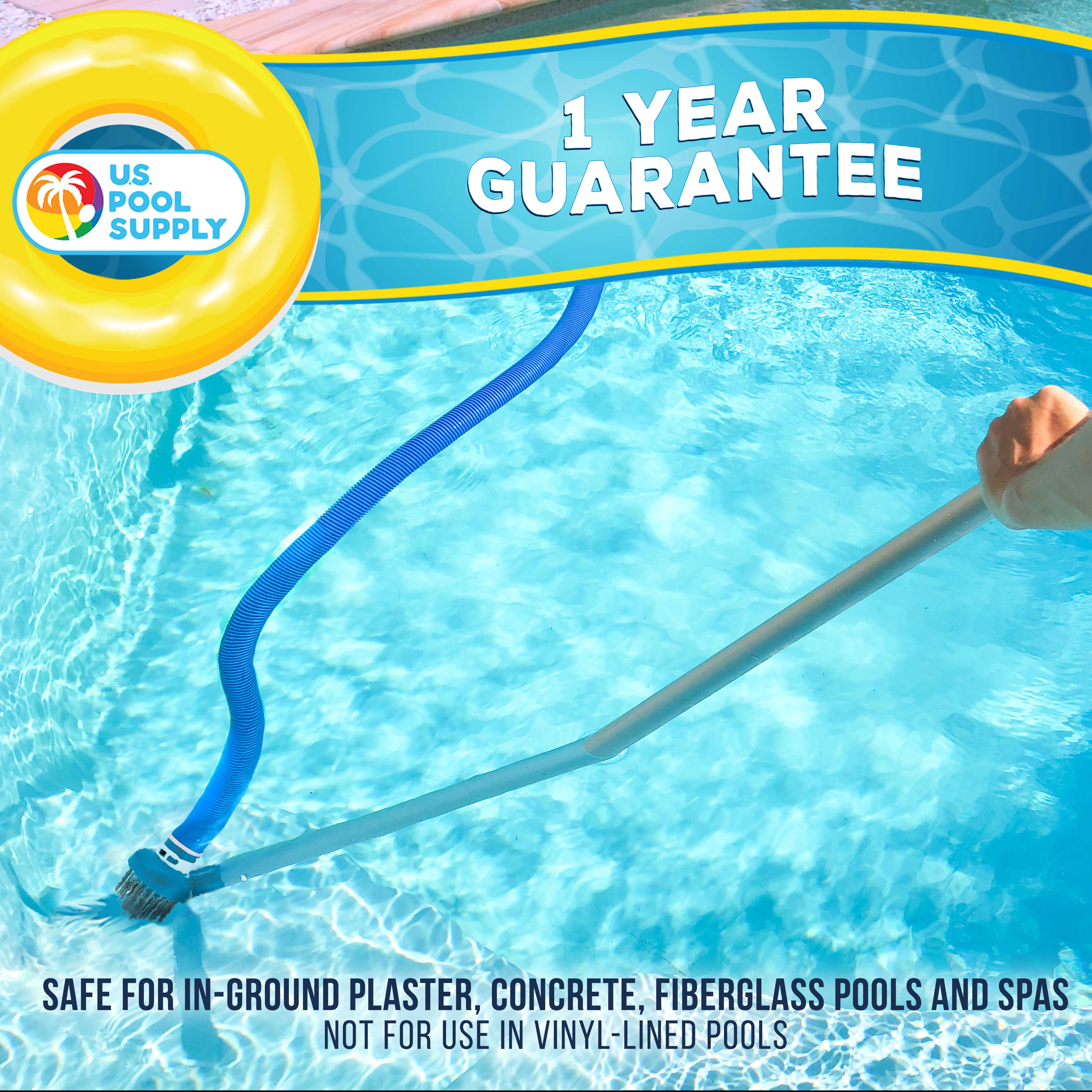 **Stainless Steel Pool Vacuum Head Brush - Adjustable Suction Ring for Calcium, Rust & Stain Removal - Ideal for Concrete & In-Ground Pools**