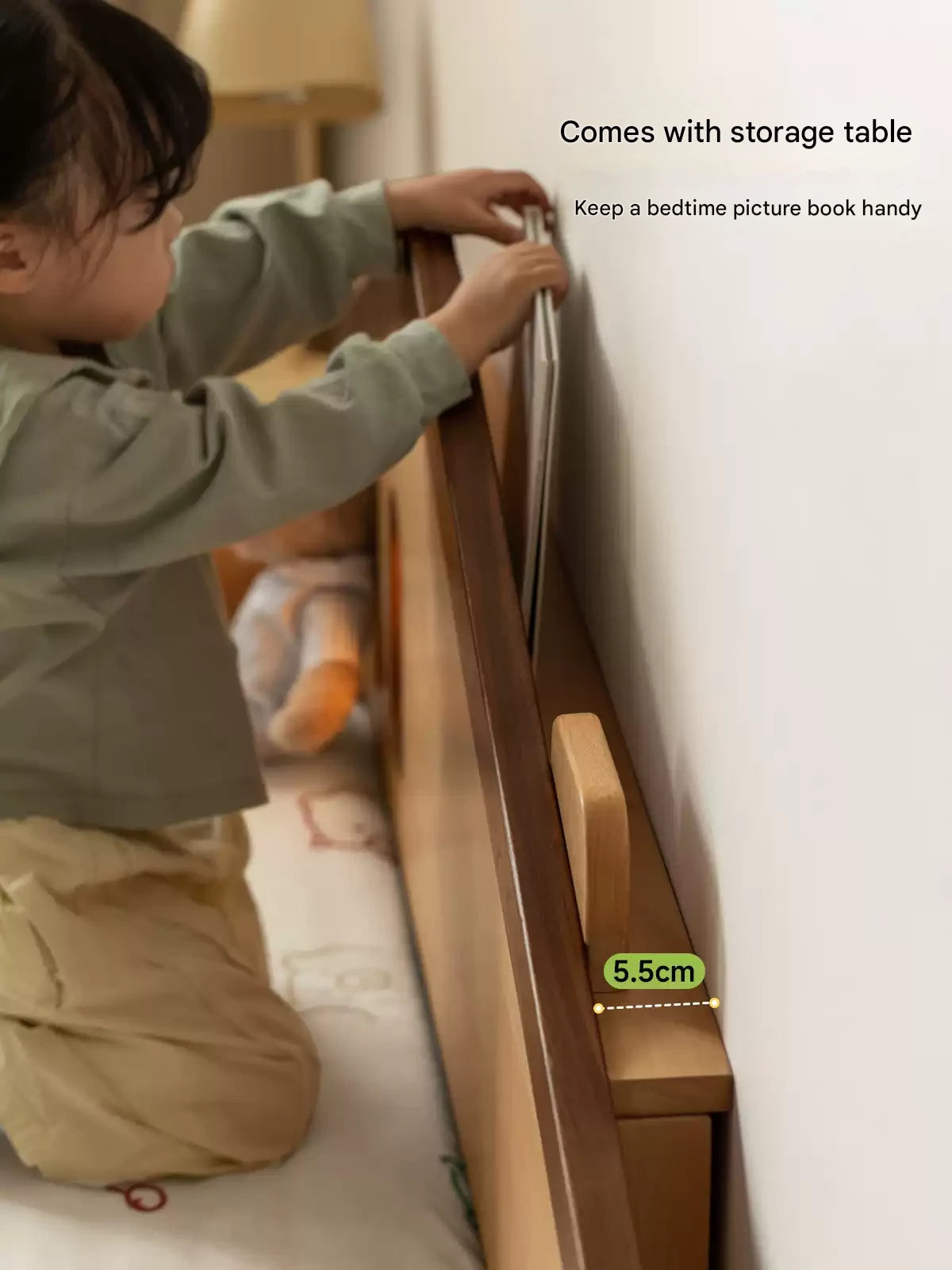 Kids Wooden Bed with Night Light - Beech & Poplar Little House Design with 15-Minute Auto Light Off - Perfect for Bedrooms, Playrooms & Cozy Sleep Spaces