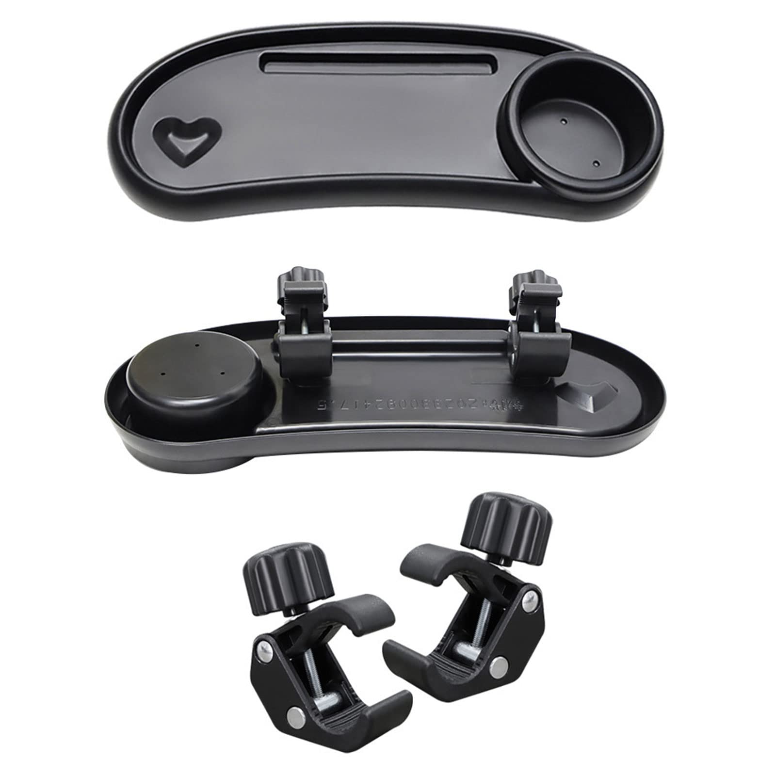 Universal Stroller Tray with Hooks - Snack Tray Attachment with Cup Holder for Baby Strollers - Easy Installation & Durable Design - Perfect for Snacks, Drinks & Toys While Strolling in Park or Shopping