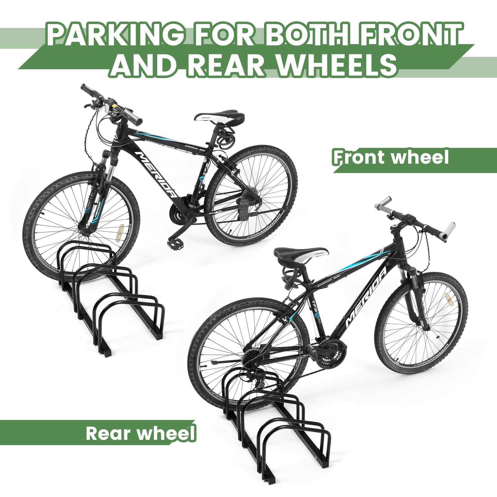 **Auwey Bike Floor Rack - Heavy Duty Bicycle Parking Stand for Mountain & Road Bikes - Fits 22-28