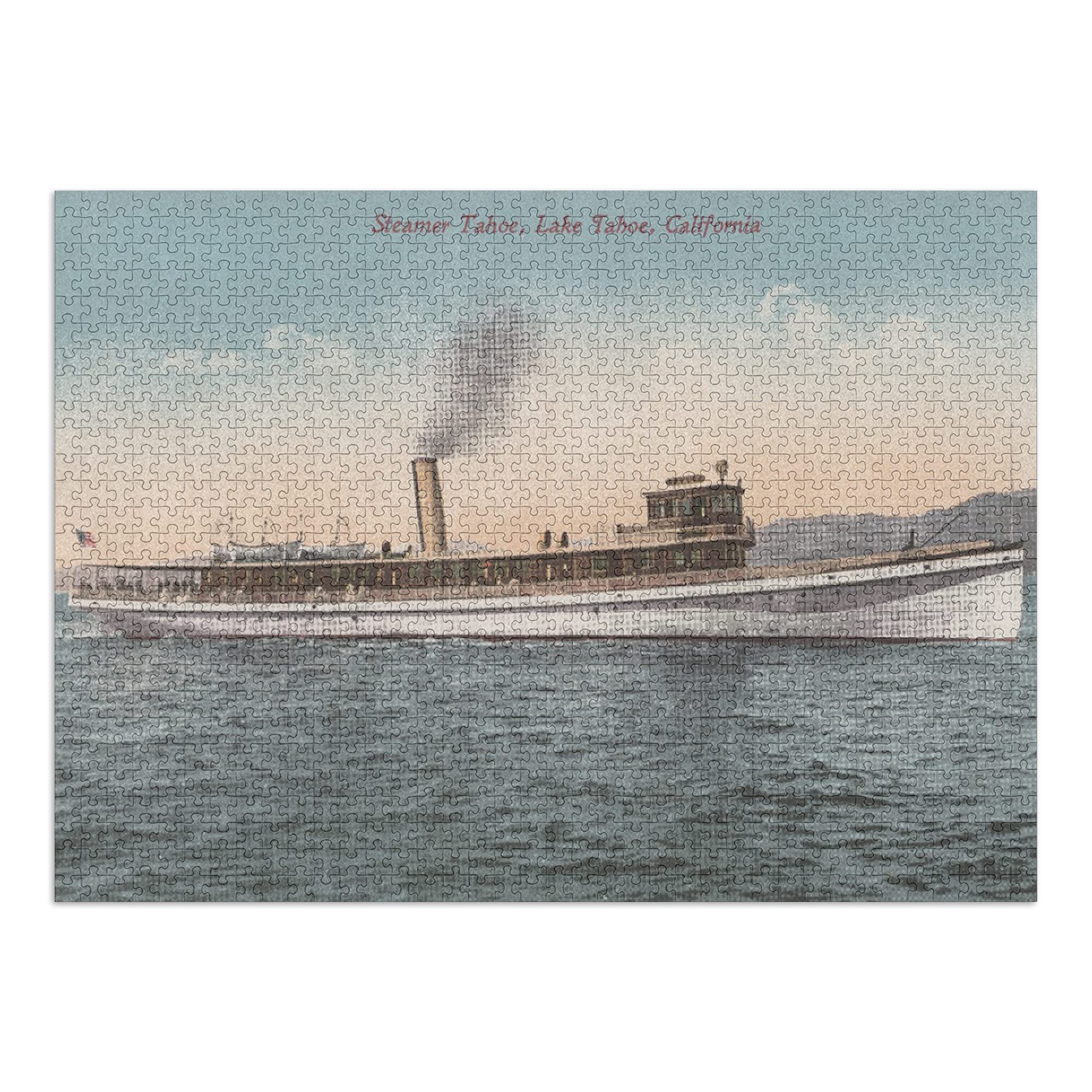 Premium 1000-Piece Lake Tahoe Wooden Ship Jigsaw Puzzle for Adults & Families (19x28.5 inches) - Challenging USA-Made Puzzle for Home Decor, Game Nights & Relaxation