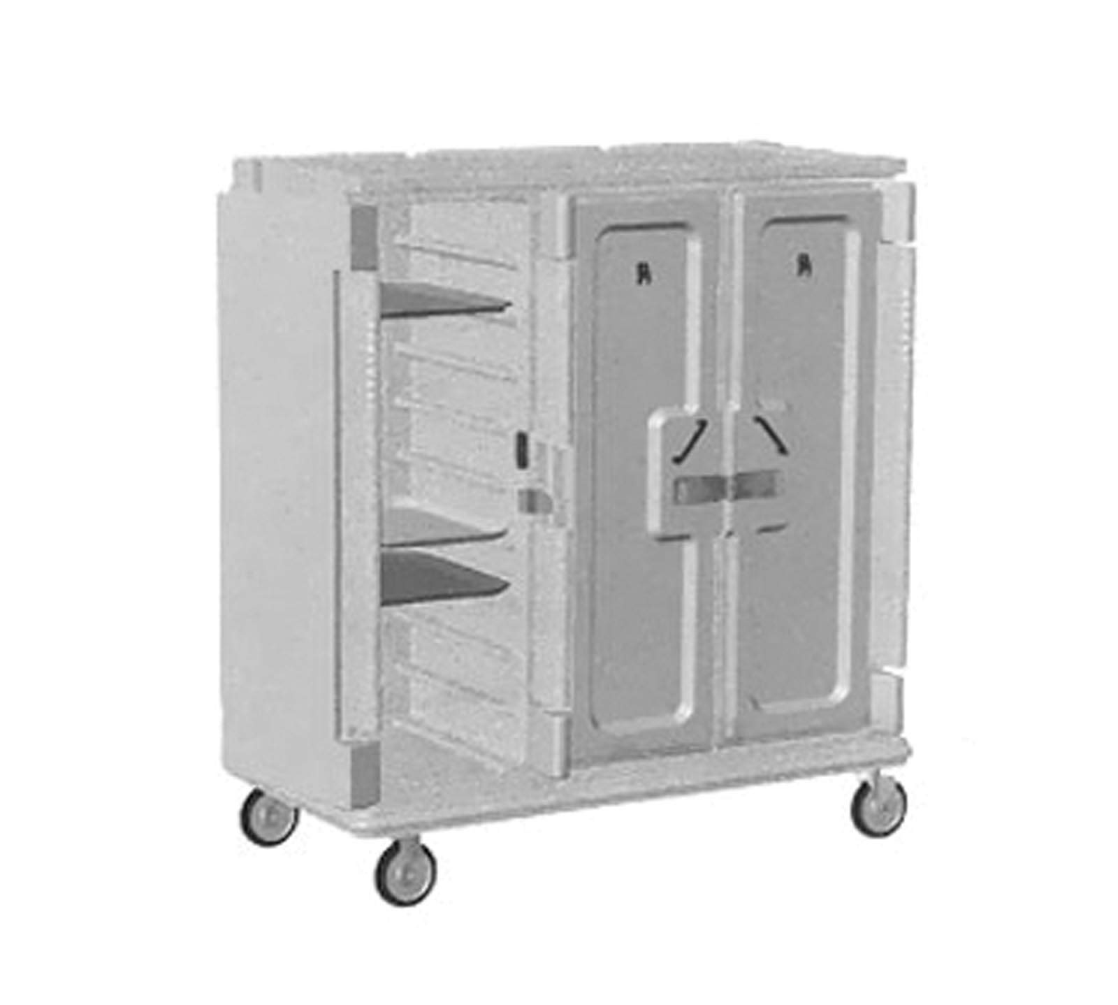 Cambro Granite Sand Tall 3-Compartment Meal Delivery Cart - Holds 14