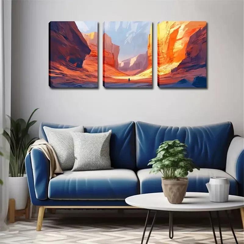 3-Piece Red Mountain Wall Art Set - Framed Canvas Prints 40x60cm (16x24in) | High Quality Australian-Made Home Decor | Perfect for Living Room, Bedroom & Office Decoration
