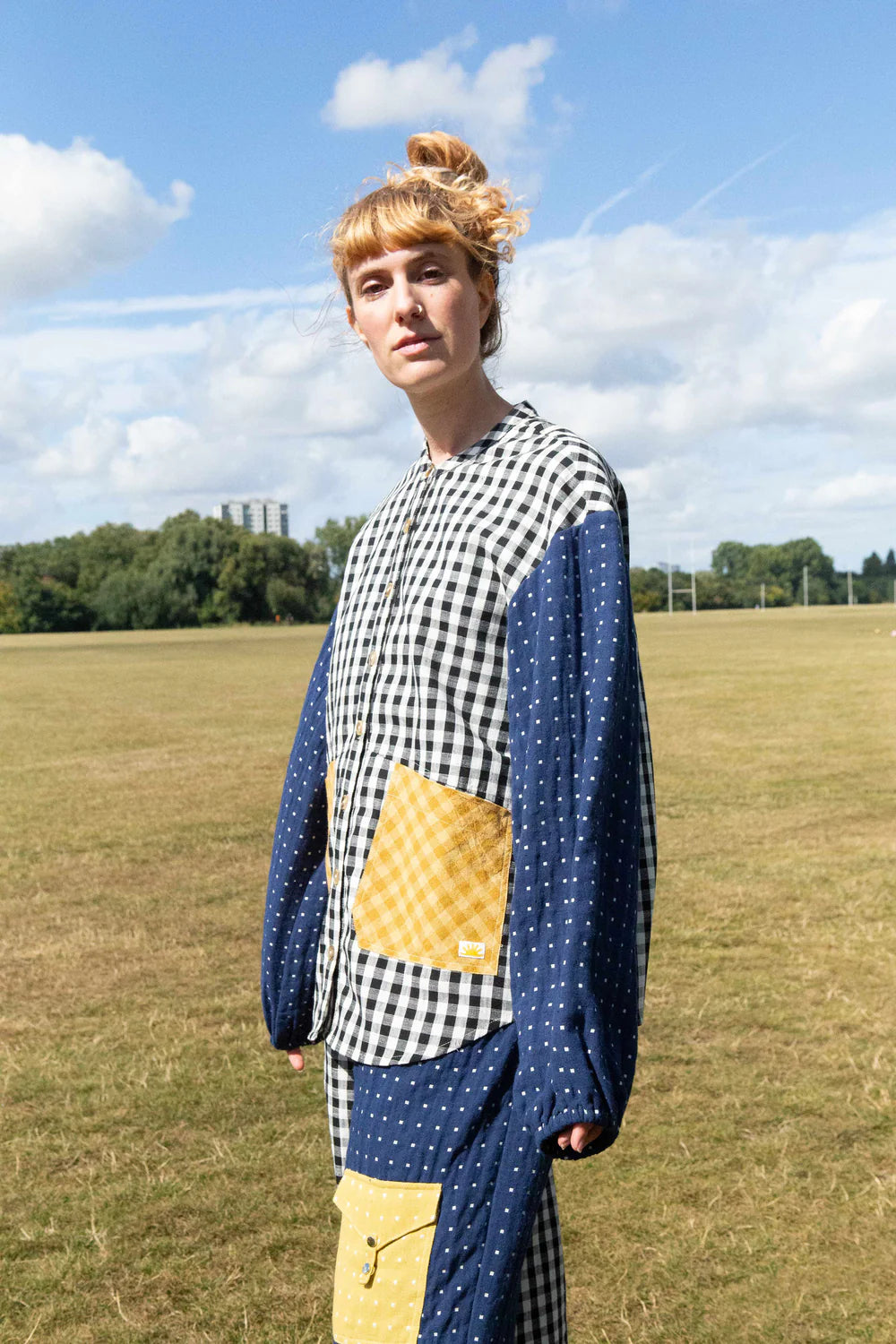 LF Markey Gale Stylish Patchwork Check Shirt for Men & Women - Casual Button Down Shirt for Everyday Wear, Outdoor Activities and Fashion Street Style