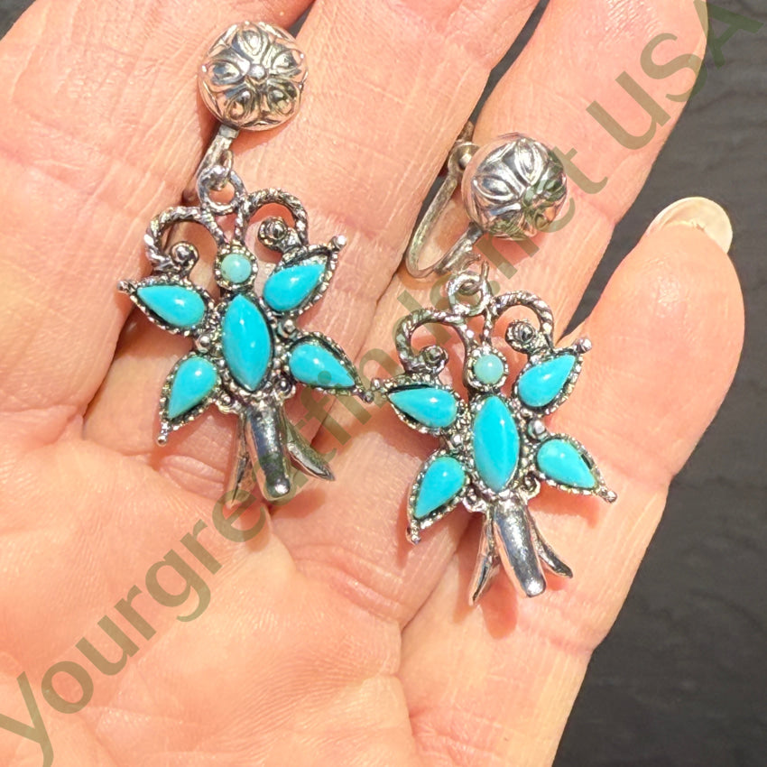 Vintage Style Southwestern Faux Turquoise Earrings - Costume Jewelry for Boho, Western & Festival Outfits