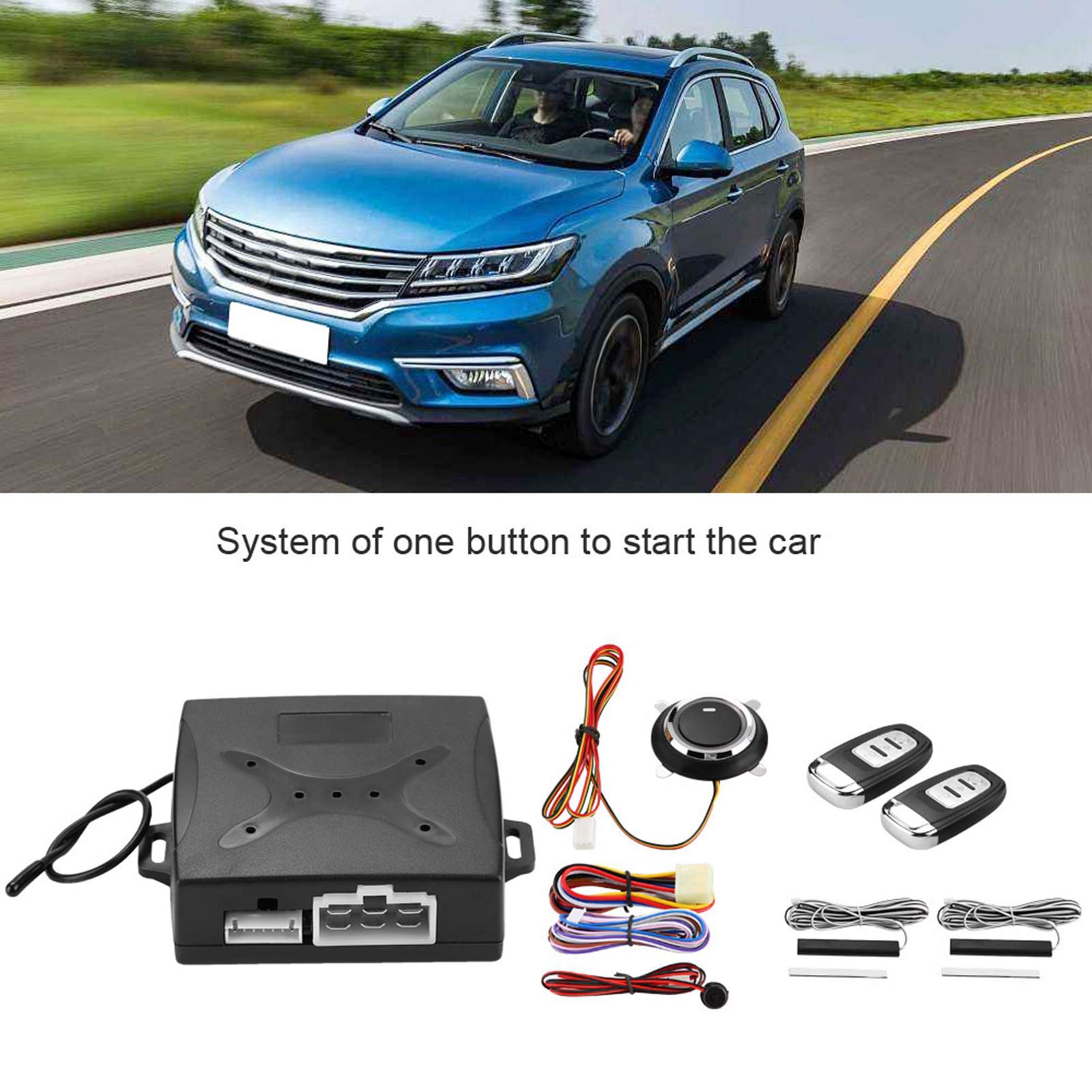 Universal Car Remote Starter & Keyless Entry System - Push Button Engine Ignition, Alarm Security - Perfect for Cold Weather & Convenient Parking