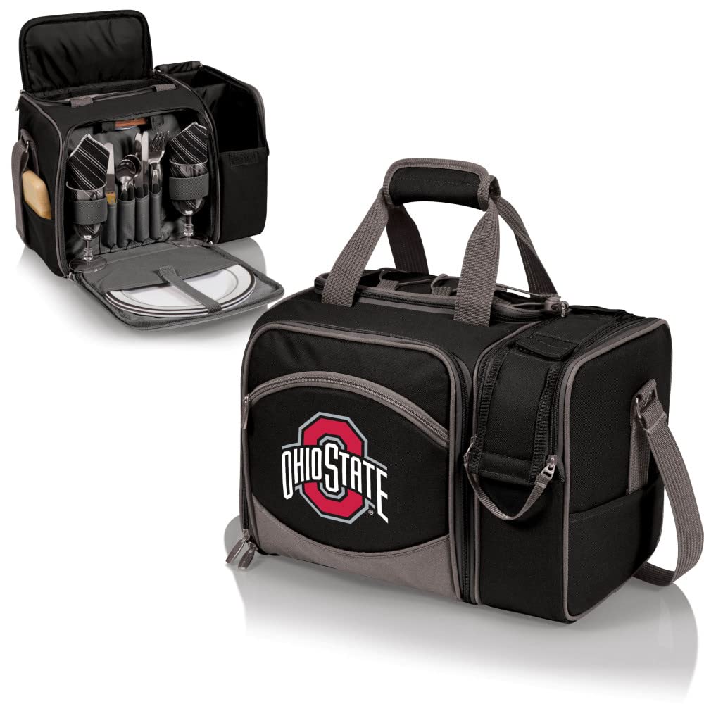 Picnic TIME NCAA Malibu Insulated Cooler Tote with Picnic Set - Portable Picnic Basket for Outdoor Gatherings, Beach Trips & Tailgating - Officially Licensed College Team Cooler