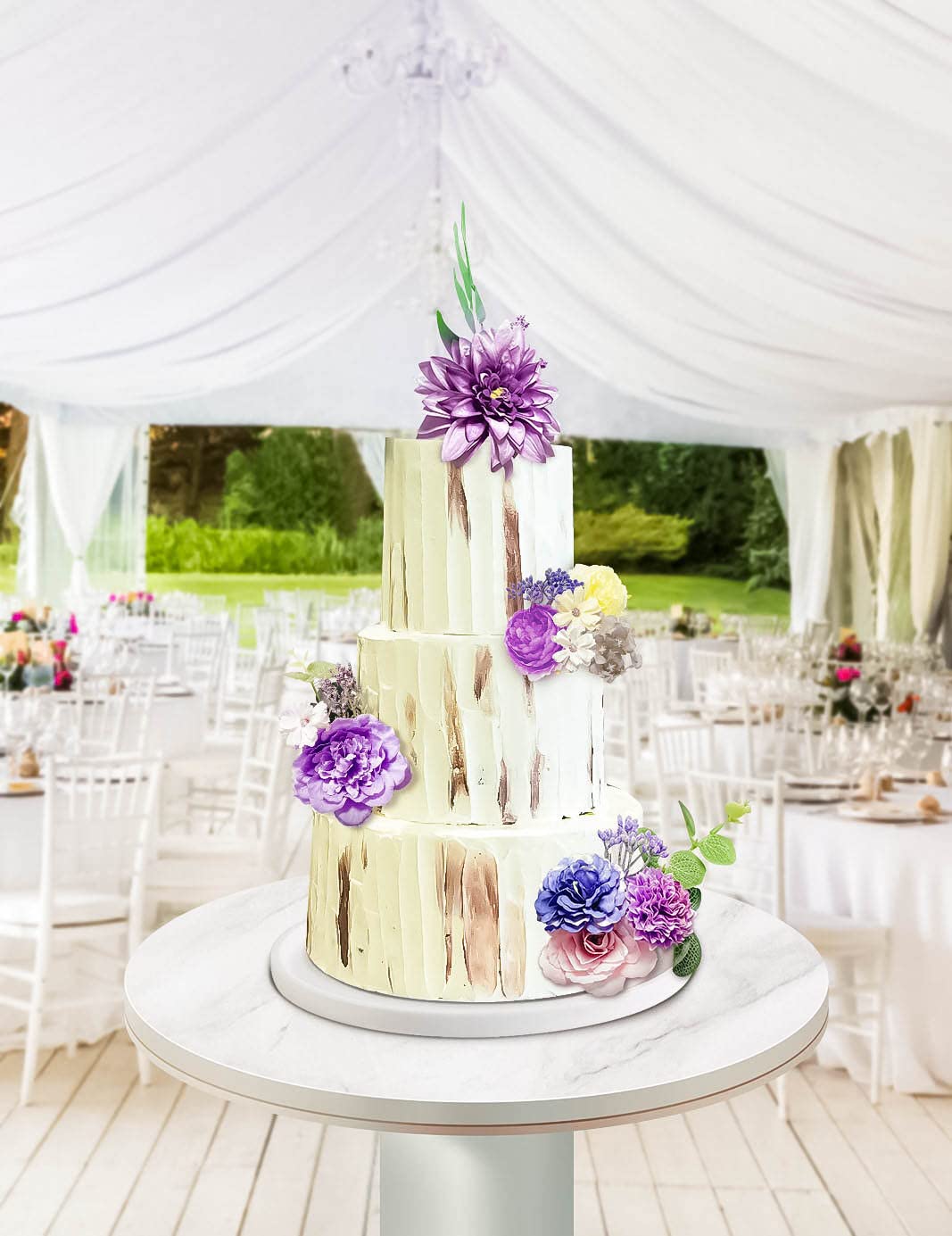 36pcs Purple Artificial Silk Roses & Daisies with Stems - DIY Wedding Arch Bouquets, Home Decor, Centerpieces, Party Arrangements
