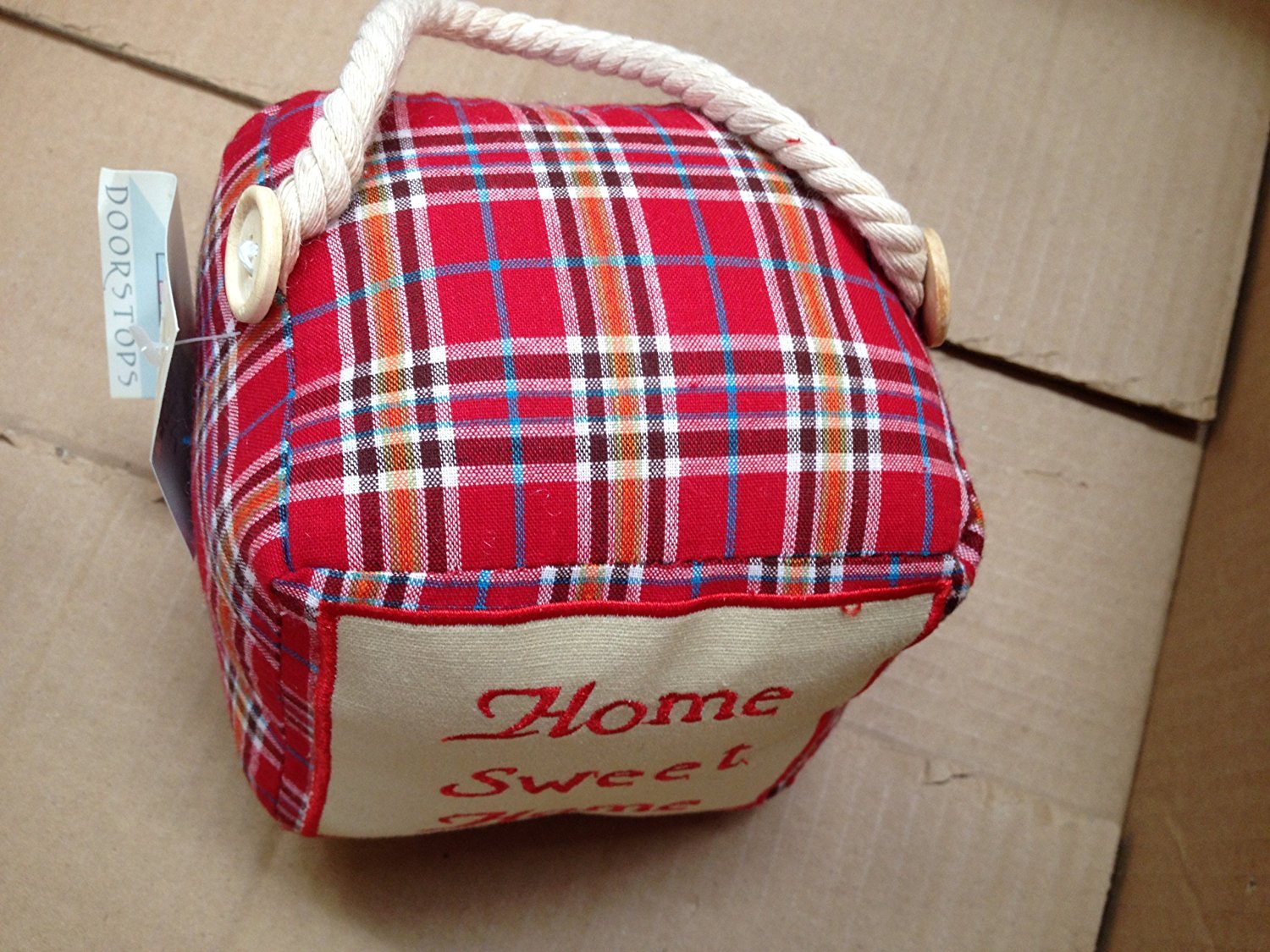 Red Square Door Stop - Durable Home Decor for Christmas, Housewarming & All Occasions | Perfect Gift for New Homeowners & Holiday Decor