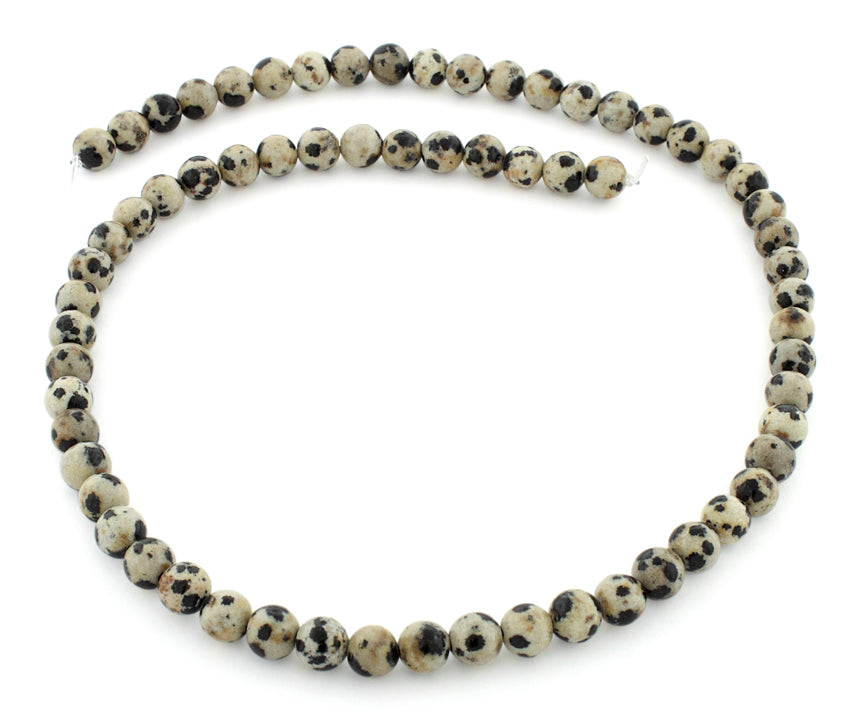 6mm Round Dalmatian Gemstone Beads for Jewelry Making - DIY Bracelet, Necklace & Craft Projects - Natural Stone Beads for Boho Style Accessories