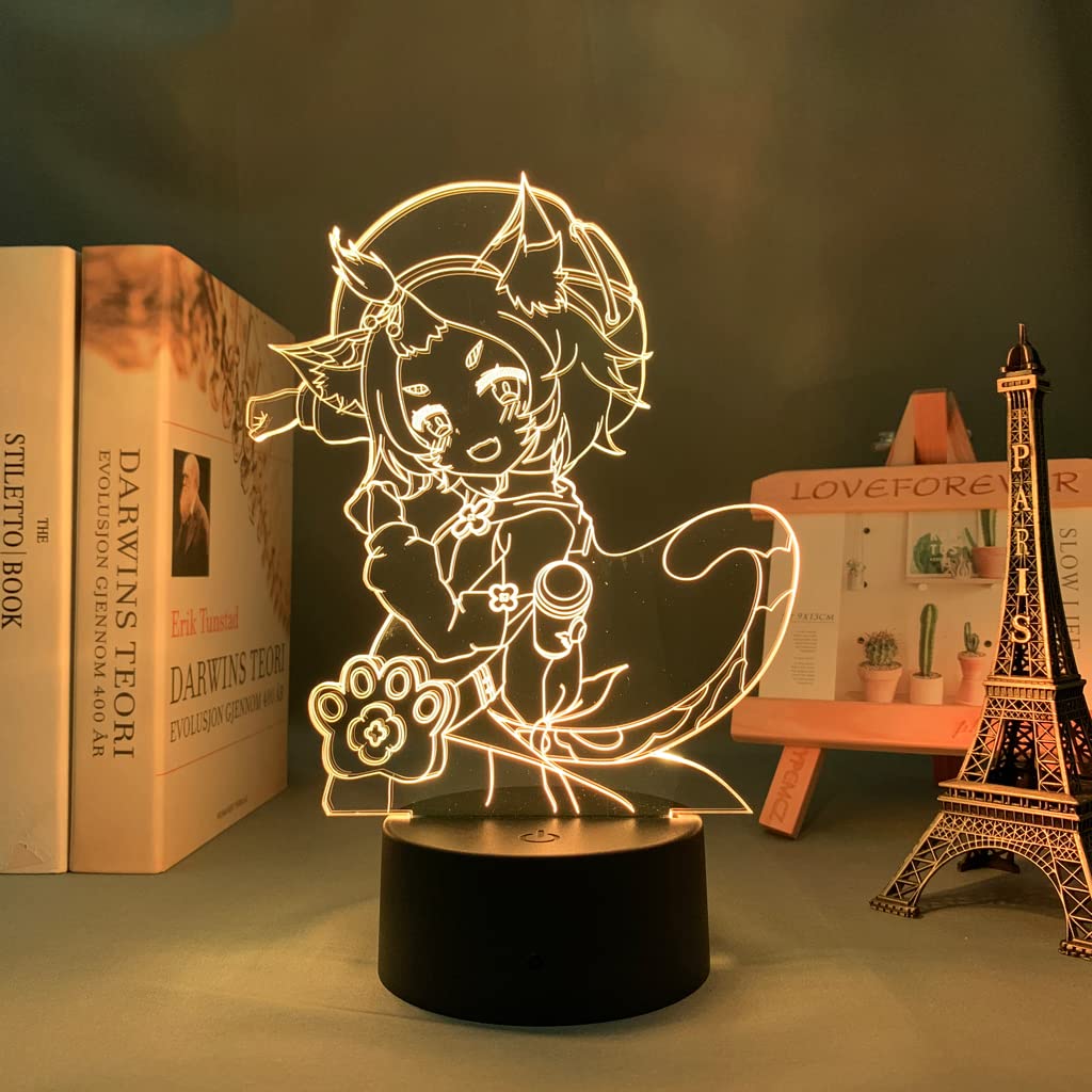 Genshin Impact Diona LED Night Light - Cute Anime Figure Lamp for Room Decor, Kids Birthday Gift, Gaming Desk Accessory - Perfect for Bedrooms, Gaming Rooms & Themed Parties
