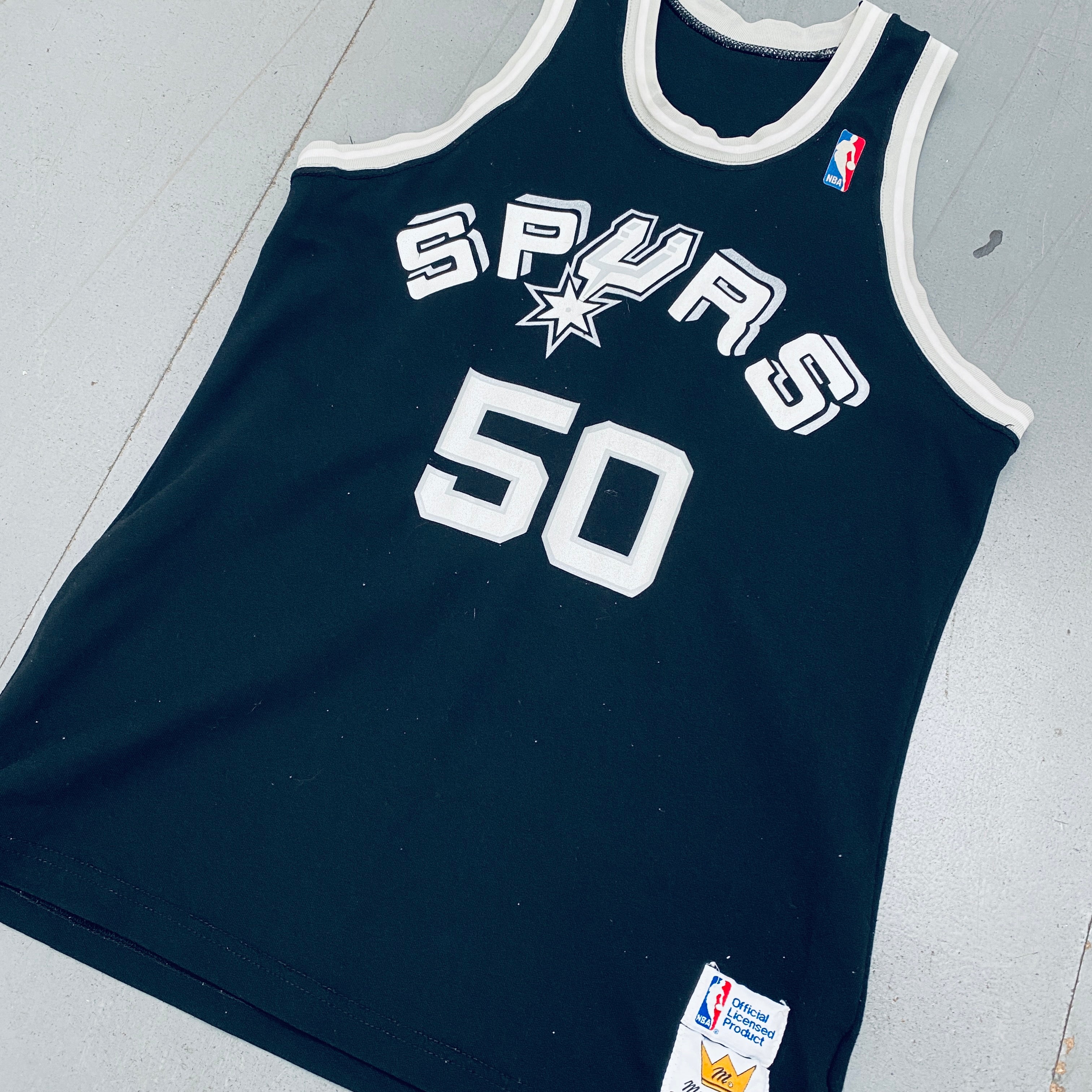 Vintage 1989/90 San Antonio Spurs David Robinson Rookie Black Sand Knit Jersey (S/M) - Authentic NBA Basketball Fan Gear for Collectors & Game Day Outfits