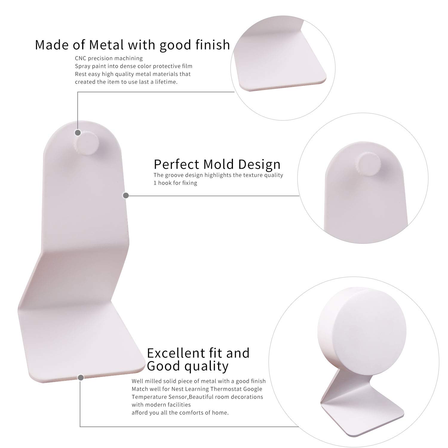POPMAS Metal Tablet Stand Holder for Nest Temperature Sensor - White (Stand Only) | Perfect for Home, Office & Kitchen Countertop Organization