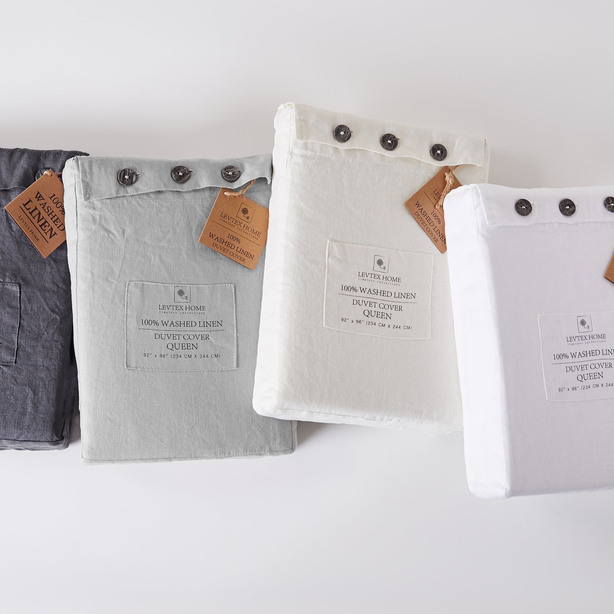 Premium Washed Linen Duvet Cover Set - Breathable & Soft 100% Natural Flax Fabric - Queen Size Bedding for Summer & All Seasons - Perfect for Cozy Bedrooms, Guest Rooms & Vacation Homes