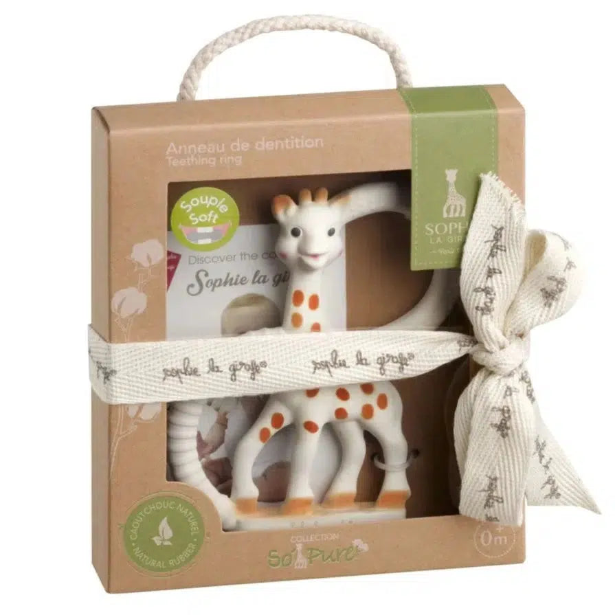 Sophie La Giraffe So'Pure Vanilla Teething Toy for Babies - Natural Rubber Pacifier for Soothing Sore Gums | Perfect for Newborns & Infants | BPA-Free & Safe for Chewing | Ideal for Home, Travel & Daycare Use