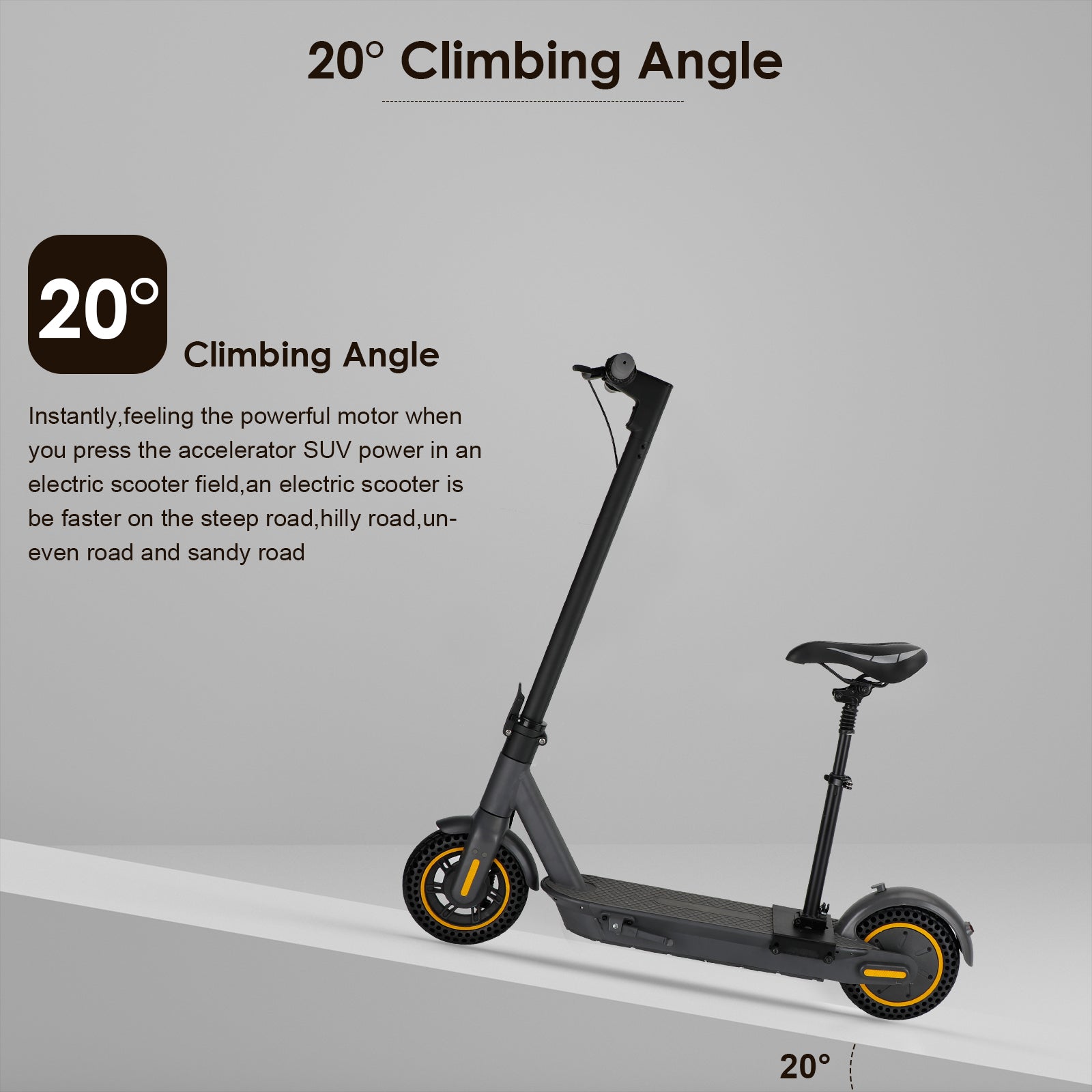 10 MAX Electric Scooter with Seat - 500W Motor & 10AH Long Range Battery (60KM Commute) - Perfect for Urban Travel, Campus Commuting & Last-Mile Transportation