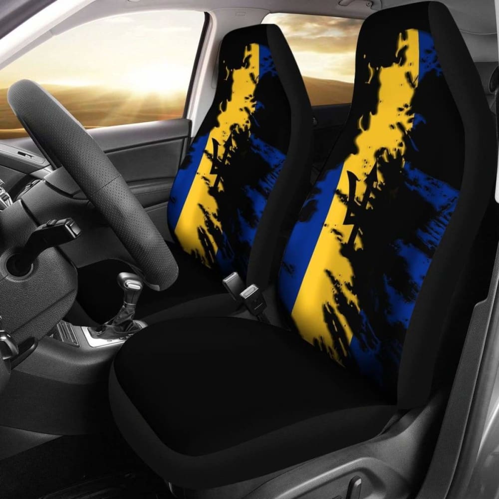 Barbados Flag Car Seat Cover - Durable & Stylish Car Accessory for Jeep, SUV, Truck - Perfect for Travel, Road Trips & Caribbean Pride
