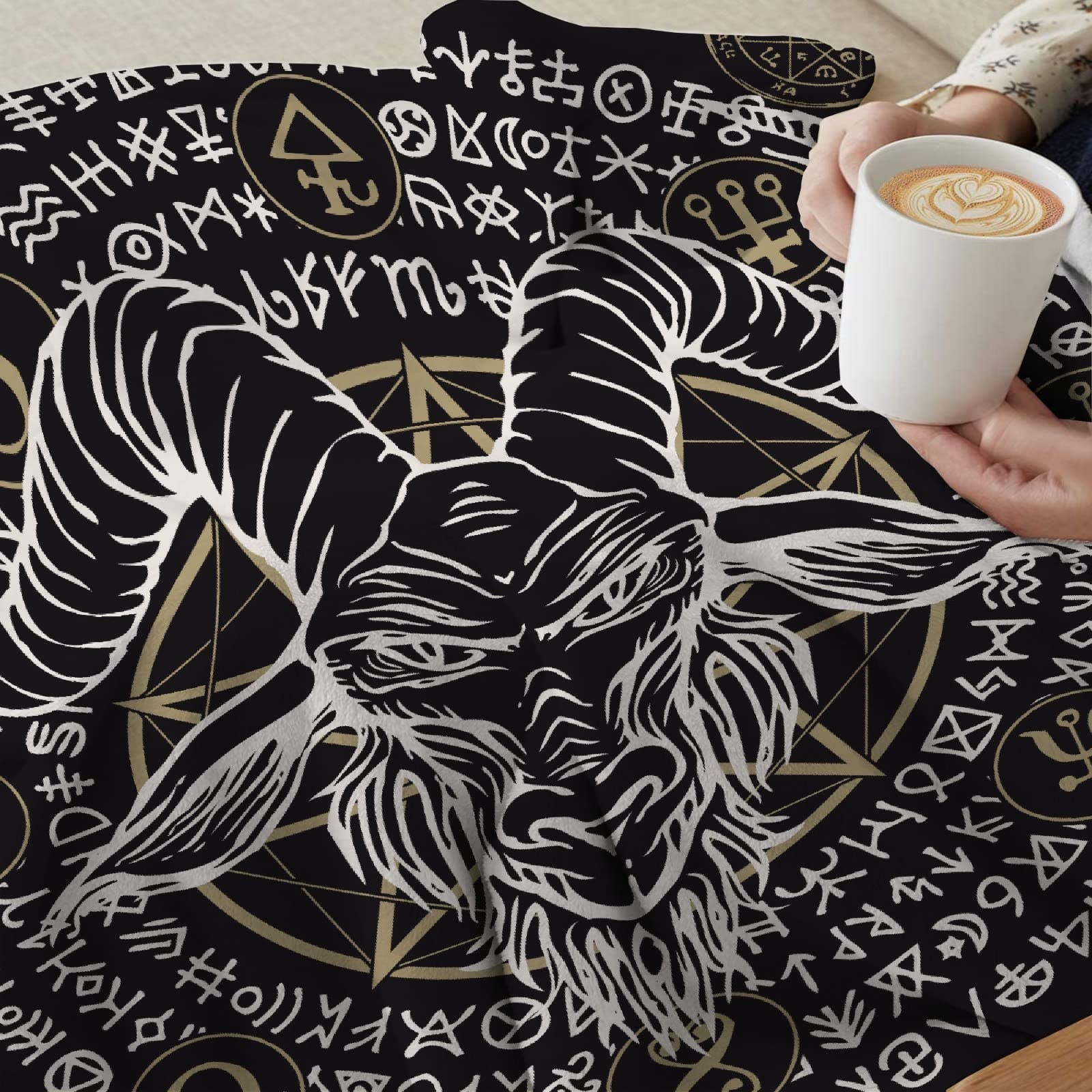 Baphomet Blanket - Flannel Throw Blanket Lightweight Super Soft Cozy Luxury Bed Blanket 120