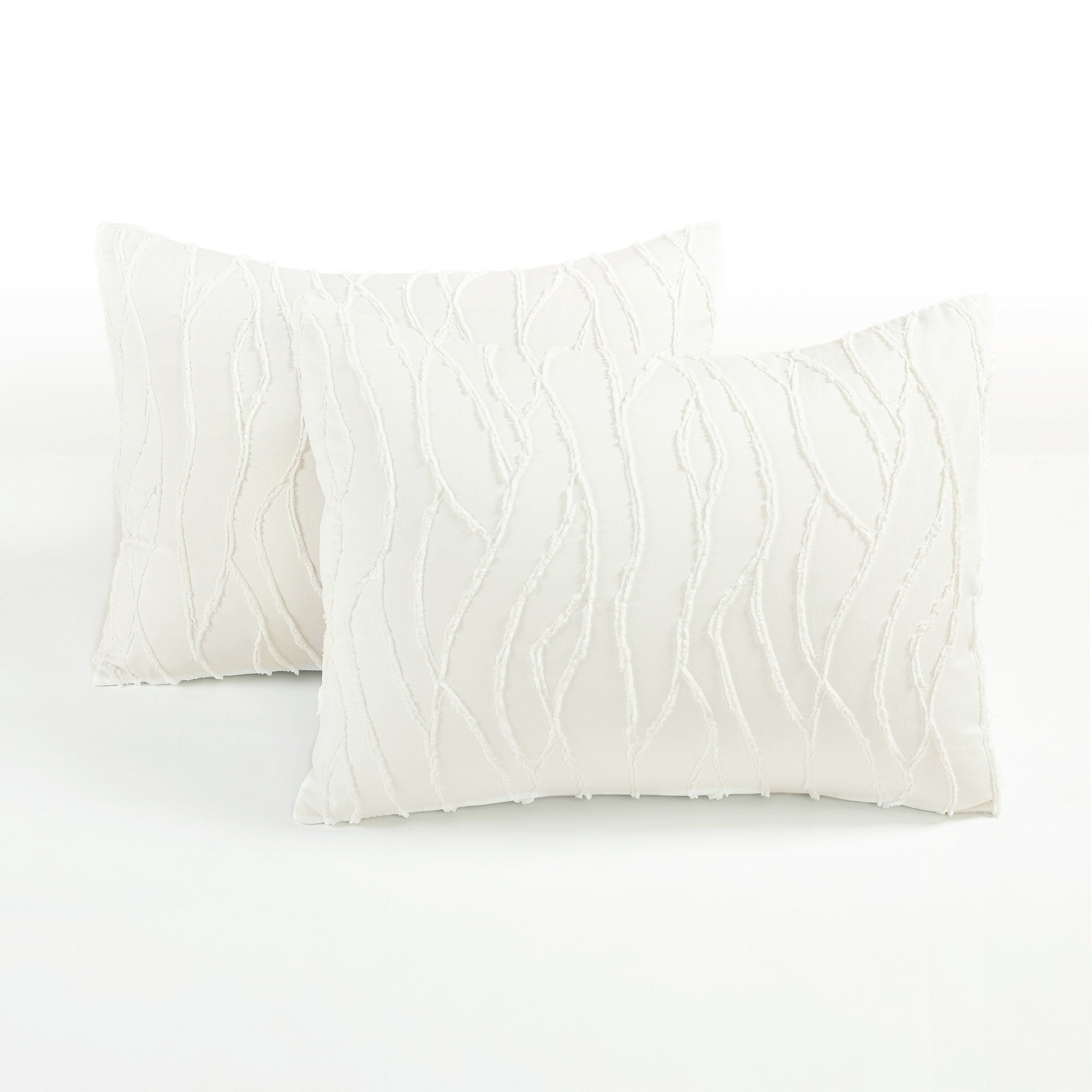 Jacquard Wave 3-Piece Comforter Set - Queen Size Bedding with Matching Pillow Shams - Luxury Soft Microfiber for Cozy Bedroom Decor & Guest Room Essentials