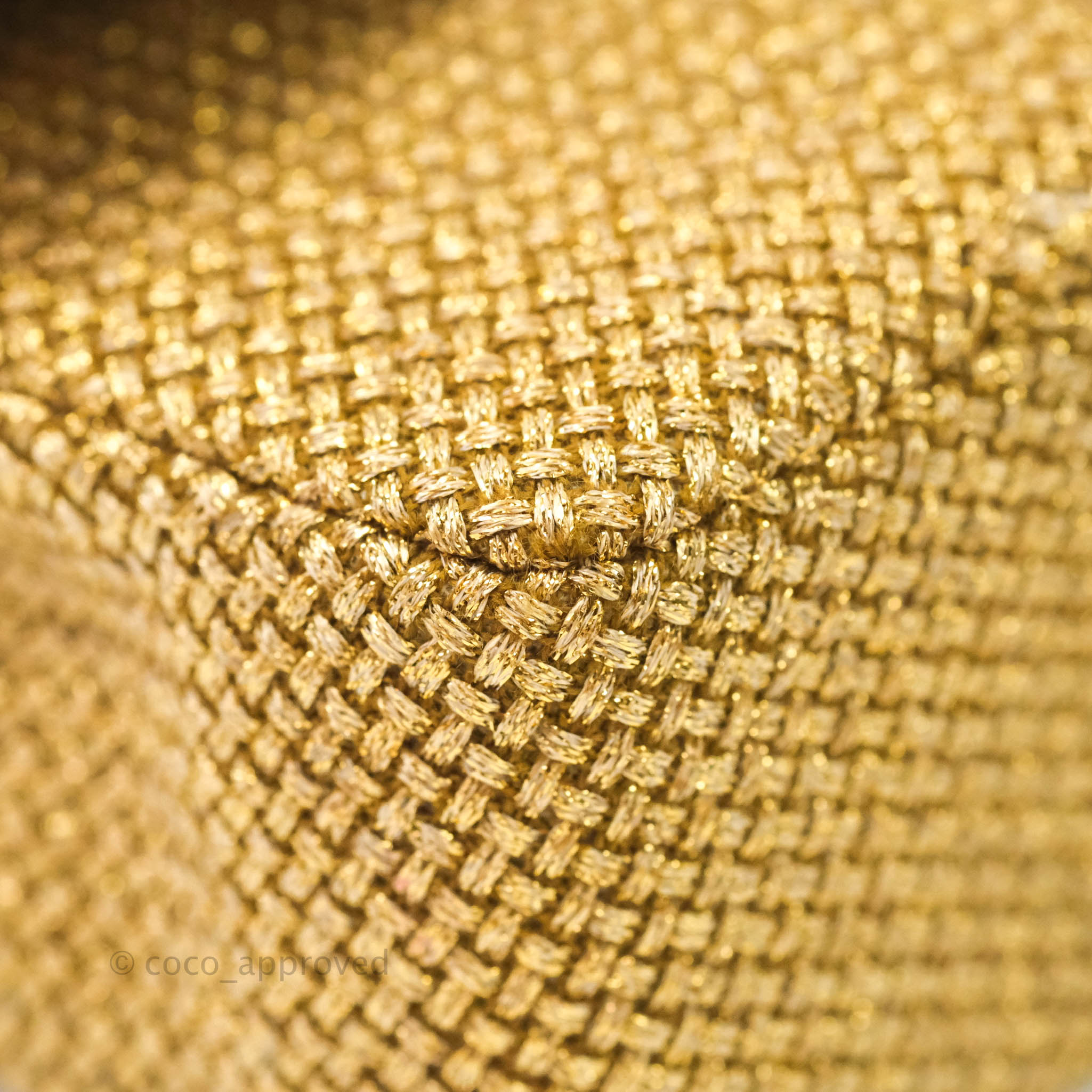 Chanel Classic M/L Medium Double Flap Gold Tweed Mirror Embellished Gold Hardware Bag - Luxury Designer Handbag for Women, Perfect for Parties, Weddings & Special Occasions