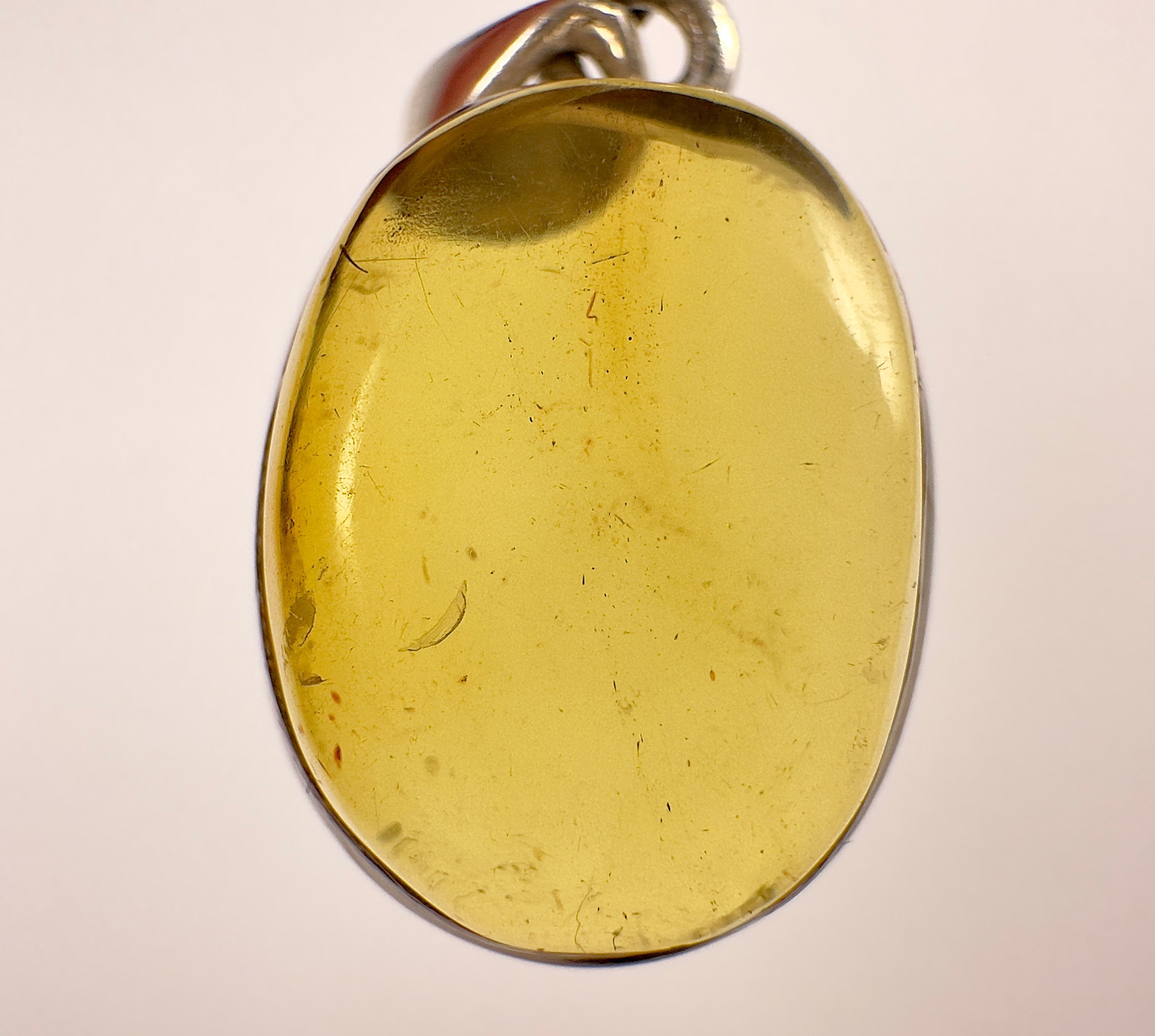 Natural AAA Amber Pendant with Sterling Silver & Crystal | Healing Stone Jewelry for Women | Spiritual Gift, Meditation & Energy Balancing Accessory