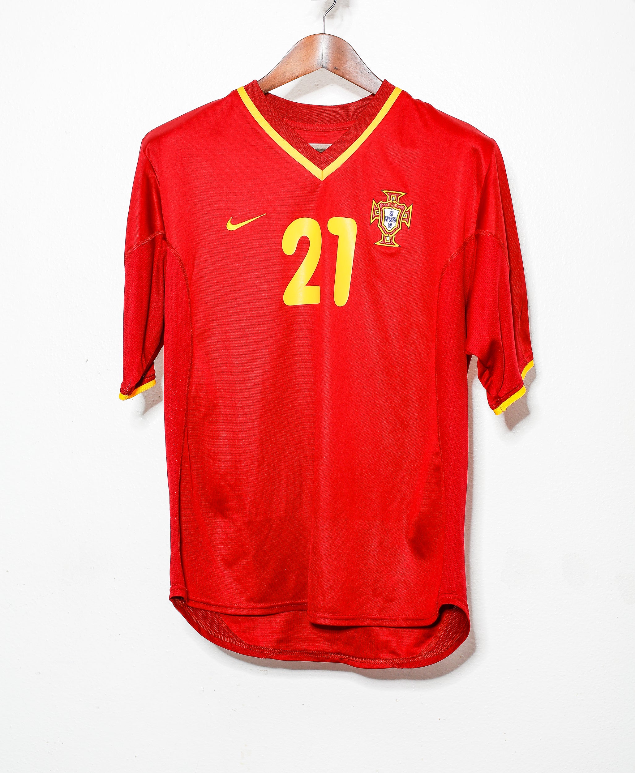 Authentic 2000 Portugal Home Soccer Jersey #21 Nuno Gomes (Size M) - Perfect for Fans, Collectors & Match Days
