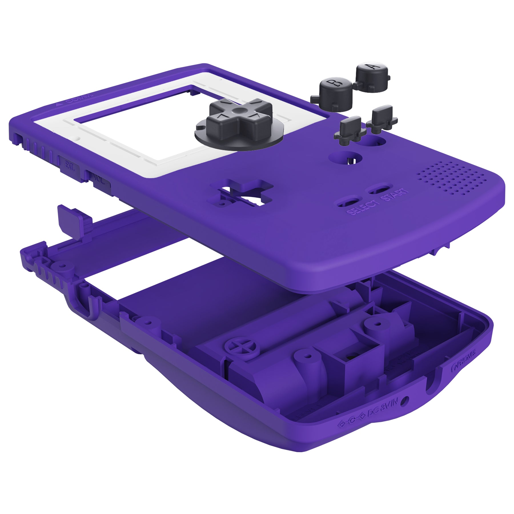Upgraded GBC Replacement Shell with Buttons for Gameboy Color - Compatible with GBC OSD IPS, Regular IPS & Standard LCD Screens (Purple) - Perfect for Gameboy Color Modding, Repair and Customization