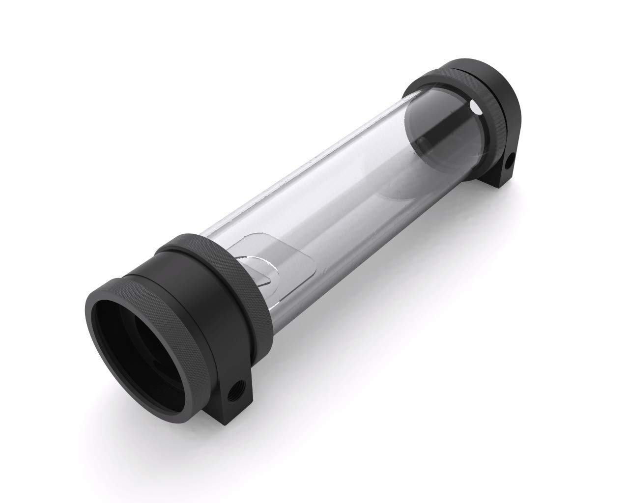 PrimoChill CTR Hard Mount Phase II High Flow D5 Enabled Reservoir - Black POM - 240mm - TX Matte Gun Metal - Perfect for Custom PC Water Cooling Builds and Gaming Rigs