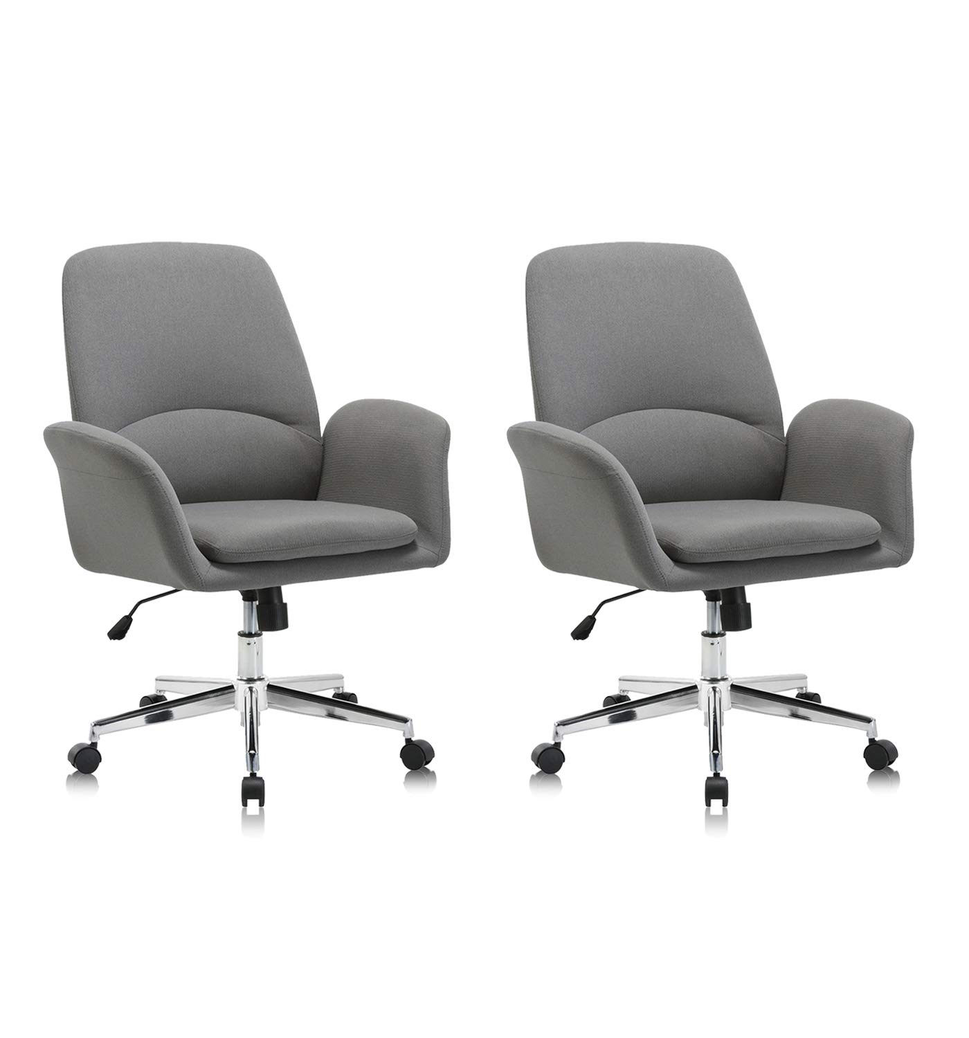 NOVIGO Grey Office Chair with Back Support for Home & Conference Room
