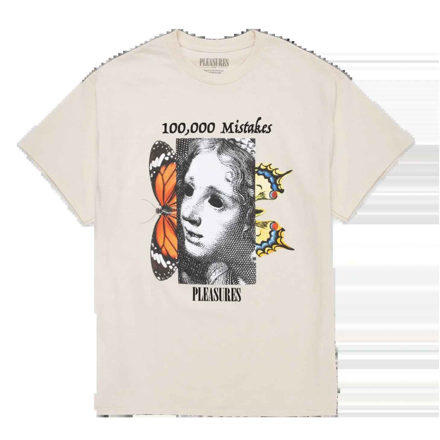PLEASURES Mistakes Graphic T-Shirt for Men & Women - Trendy Streetwear Tee for Casual Outfits & Urban Fashion