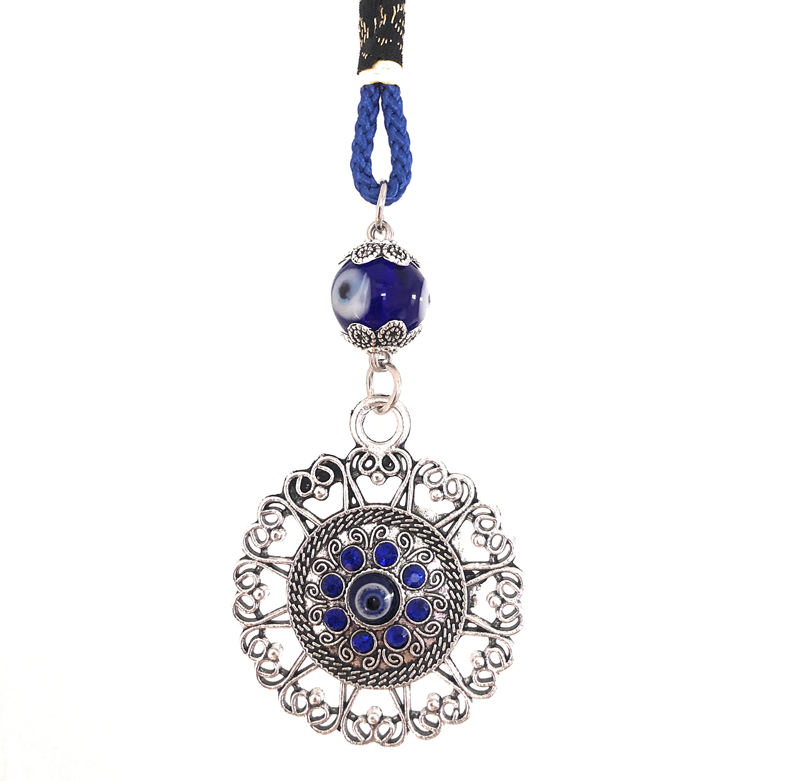 Evil Eye Car Mirror Hanging Decorations - Rear View Mirror Accessories with Mandala Design, Car Pendant Charm for Protection & Style | Perfect for Dashboard Decor, Gift Ideas & Personalizing Your Vehicle