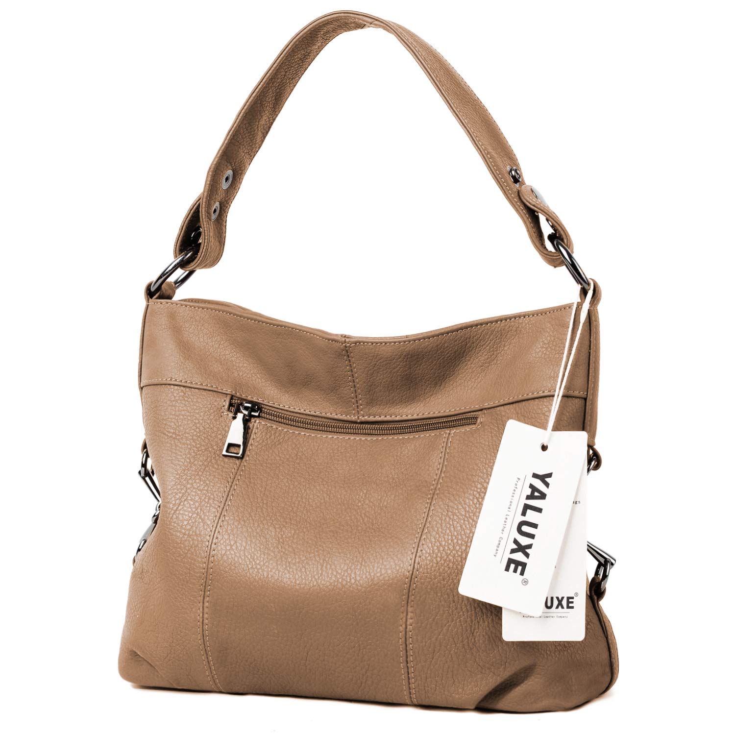 YALUXE Genuine Leather Shoulder Bag for Women - Stylish Hobo Purse for Work & Travel