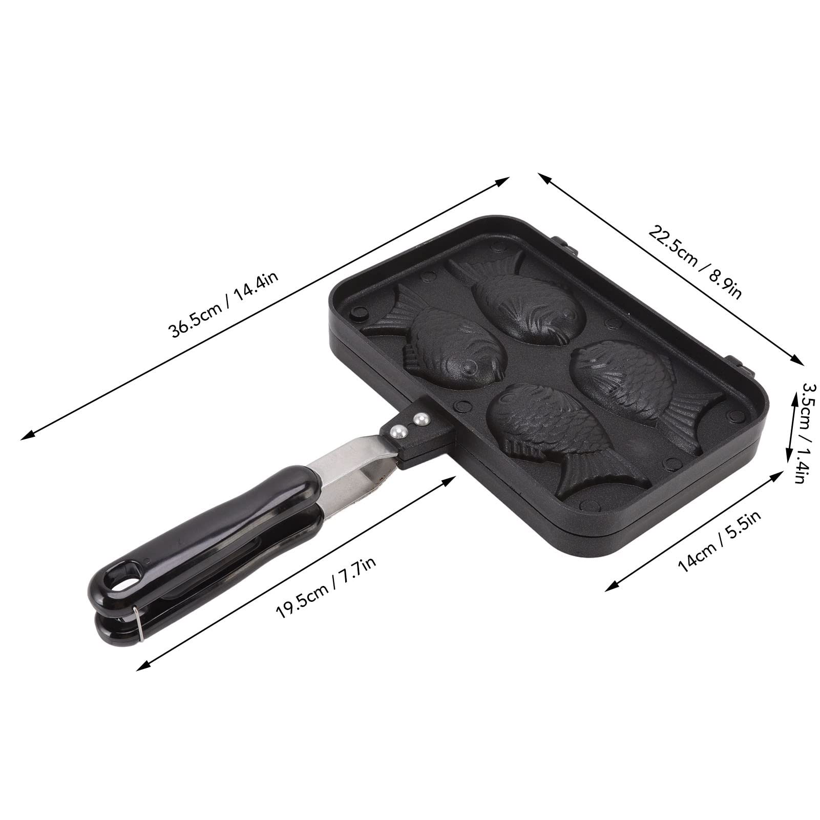2-Sided Fish Shape Stainless Steel Waffle & Cake Mold - Non-Stick Bakeware Pan for Home Baking, DIY Cooking, Parties & Dessert Making - Perfect for Kids Birthday, Valentine's Day & Holiday Treats