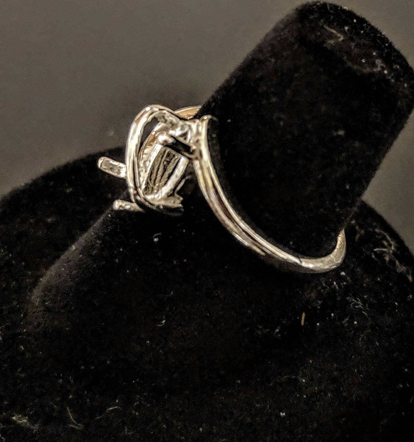 Solid Sterling Silver or 14kt Gold 12x6mm Marquise Cut Pre-Notched Blank Ring Shank Setting - Size 7 (163-500) - Perfect for Jewelry Making, Engagement Rings & DIY Craft Projects
