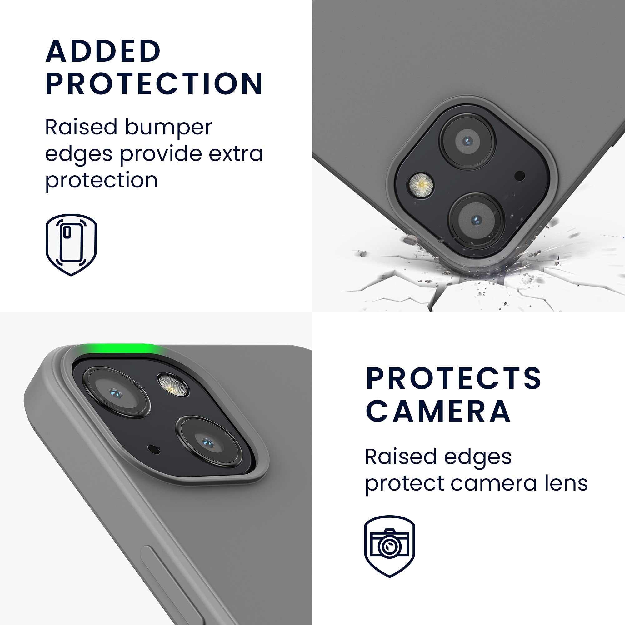 kwmobile Slim Protective TPU Silicone Case for Apple iPhone 13 - Shockproof & Scratch Resistant Phone Cover in Stone Dust Color - Perfect for Everyday Use, Travel & Outdoor Activities