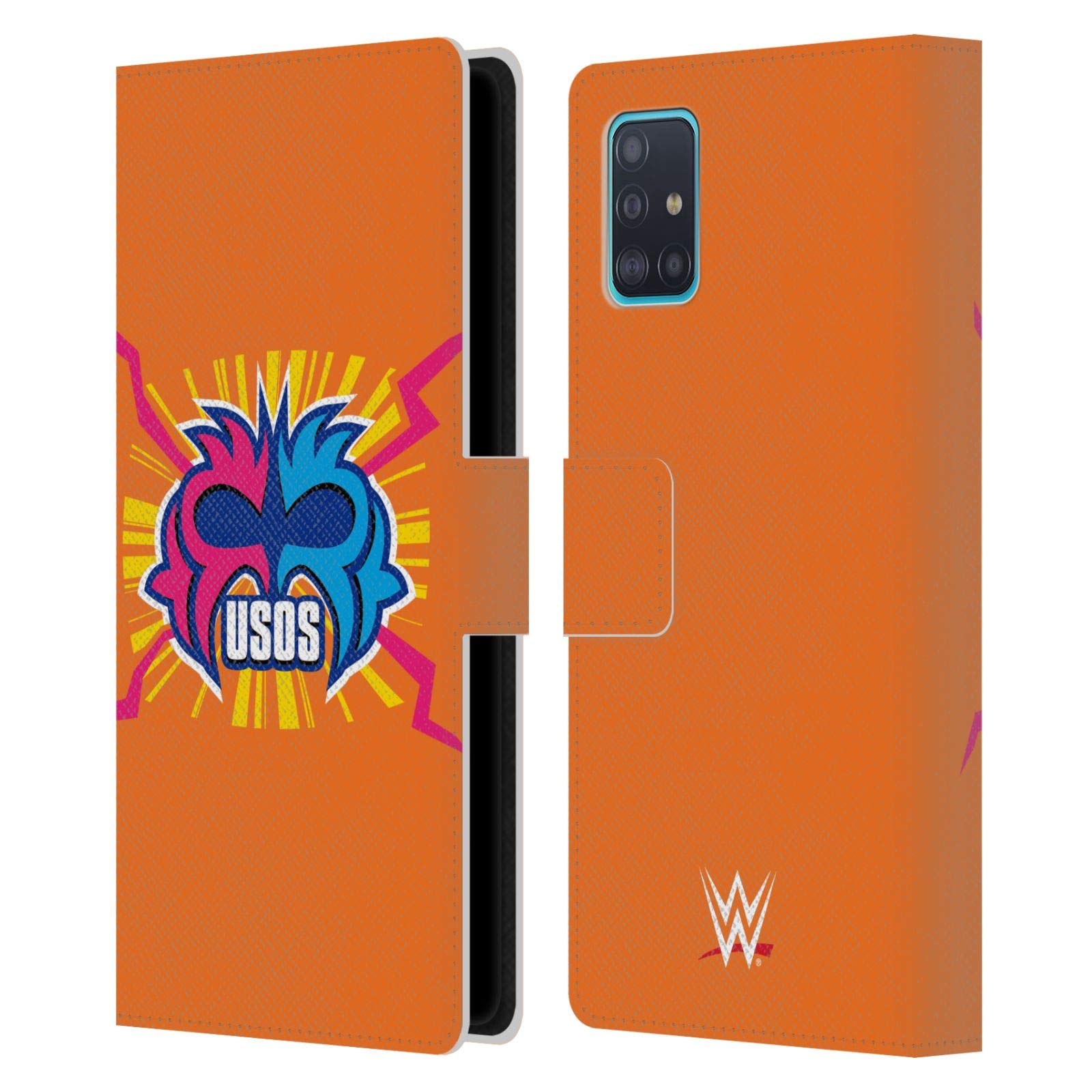 Head Case Designs WWE The Usos Leather Book Wallet Case for Samsung Galaxy A51 (2019) - Officially Licensed Play Hard in The Paint Protective Cover for Work, Travel & Daily Use