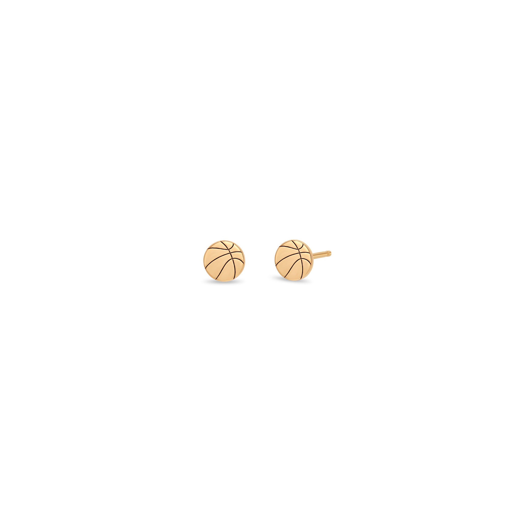 14K Gold Tiny Basketball Stud Earrings for Women - Dainty Sports Jewelry Gift for Basketball Lovers - Perfect for Game Day, Work & Everyday Wear