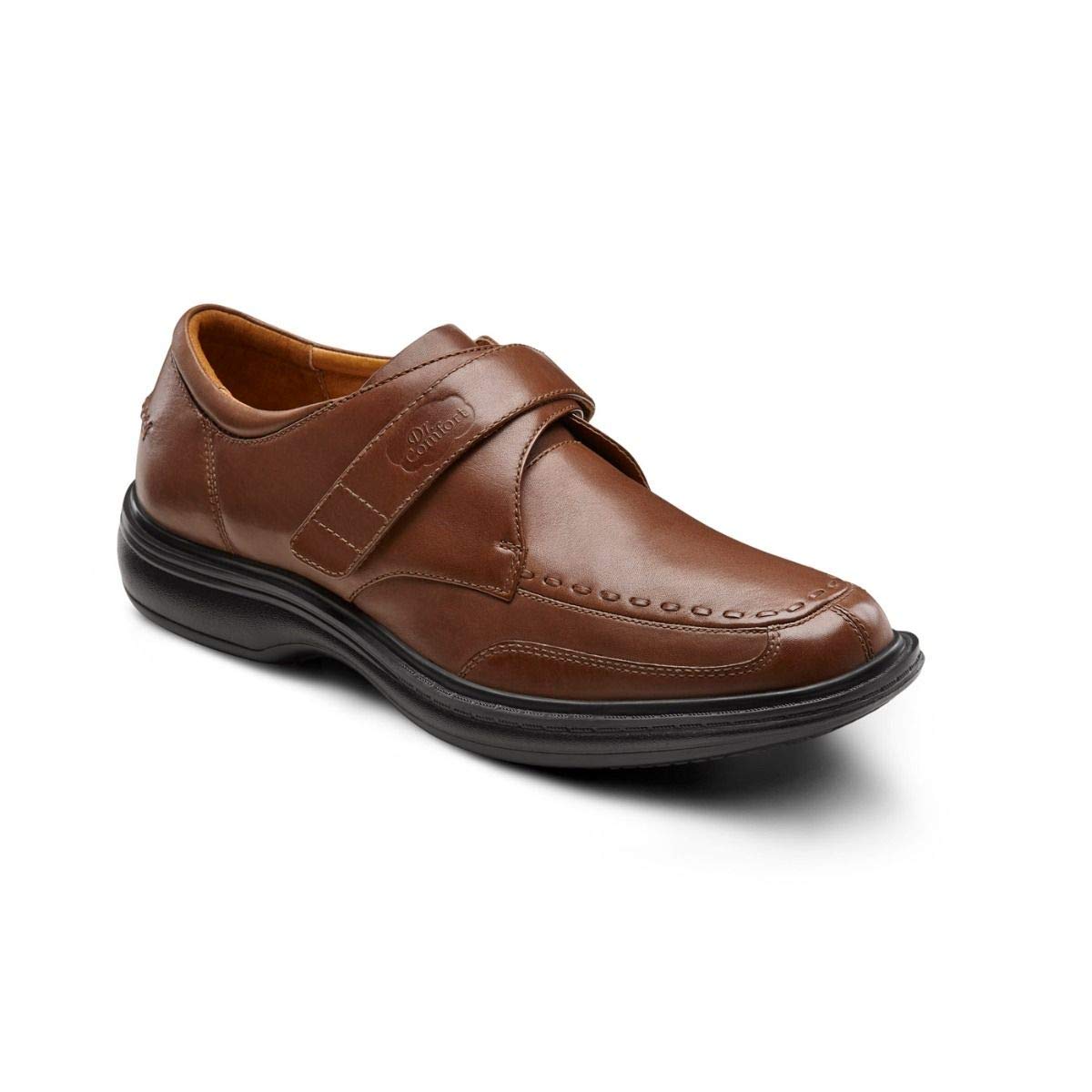 Dr. Comfort Frank Diabetic Shoes for Men - Therapeutic Leather Dress Shoes with Stitch Design - Orthopedic Support for Foot Pain Relief - Perfect for Work, Weddings & Formal Occasions
