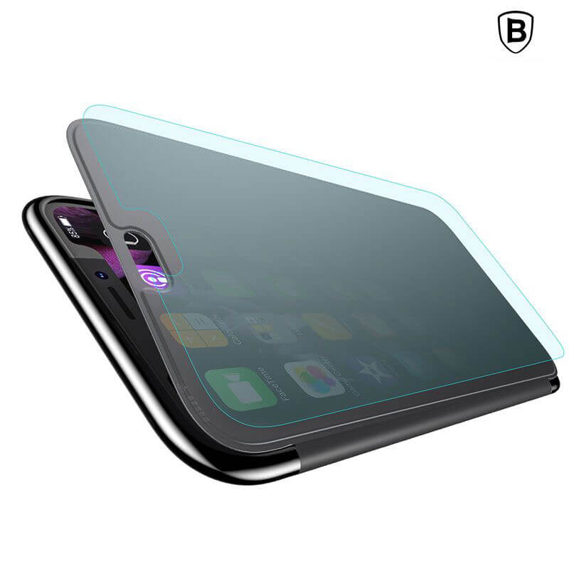 Premium BASEUS Touchable Flip Cover for iPhone XS Max - Slim Protective Case with Magnetic Closure (Black) | Perfect for Work, Travel & Everyday Use