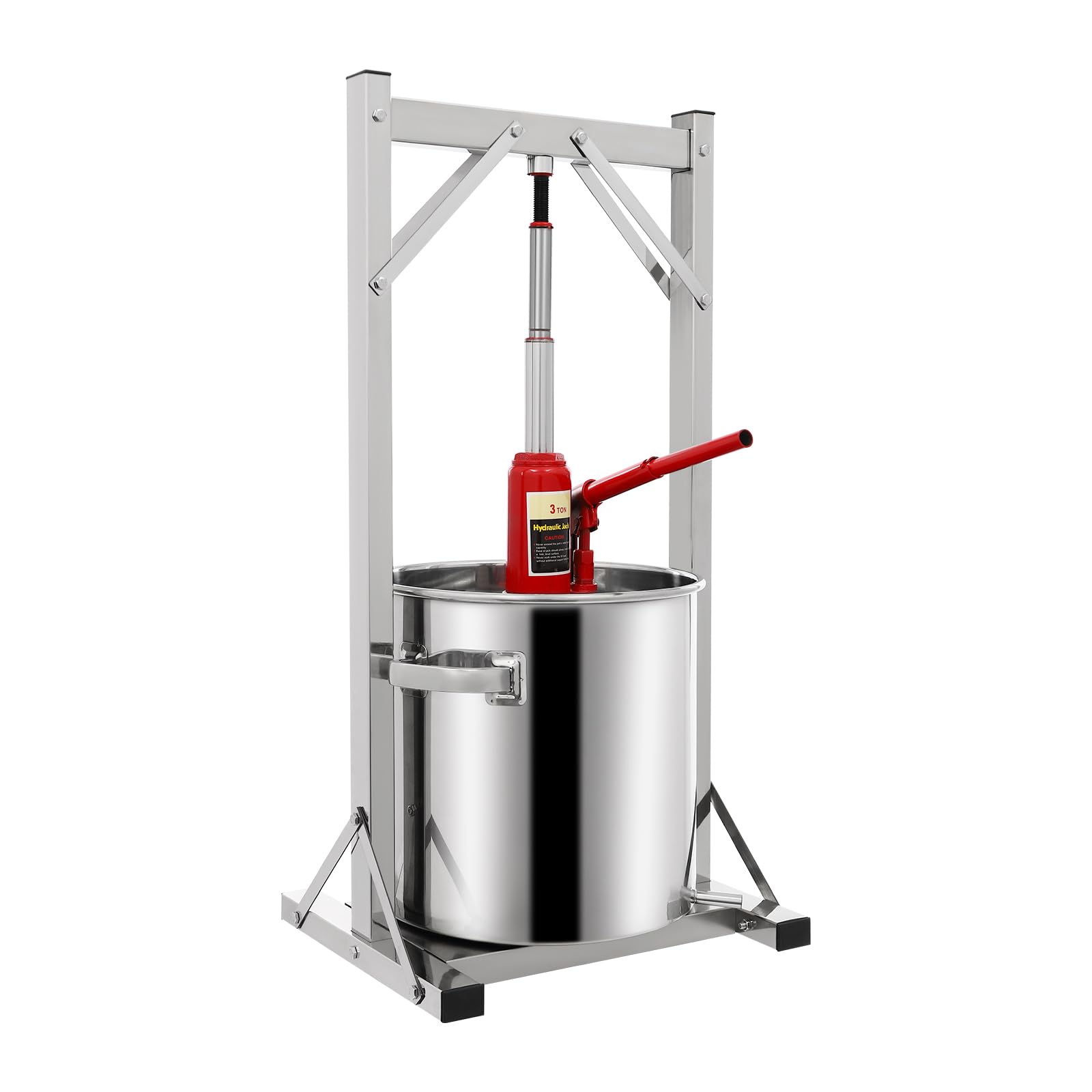 22L Stainless Steel Hydraulic Fruit Wine Press - Manual Cider Press for Grapes, Apples, Juice & Wine Making - Perfect for Home Brewing, Winemaking & DIY Juice Extraction (22L Capacity)