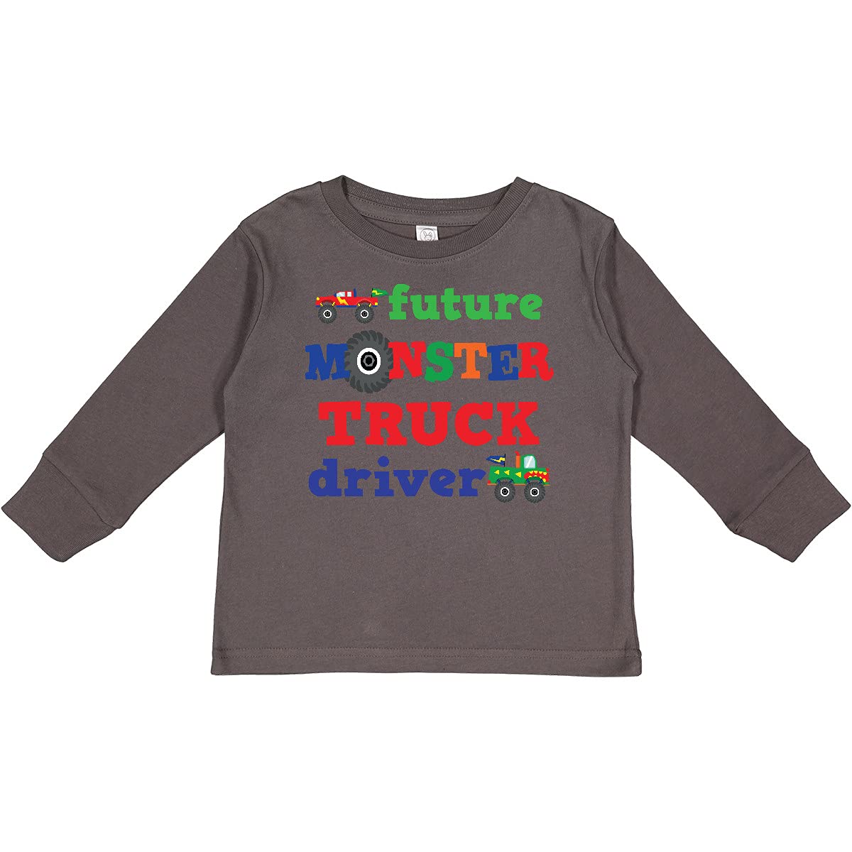 Inktastic Monster Truck Future Driver Toddler Long Sleeve T-Shirt - Cute Graphic Tee for Boys, Kids Truck Lover Shirt - Perfect for Playdates, Birthday Parties & Everyday Wear