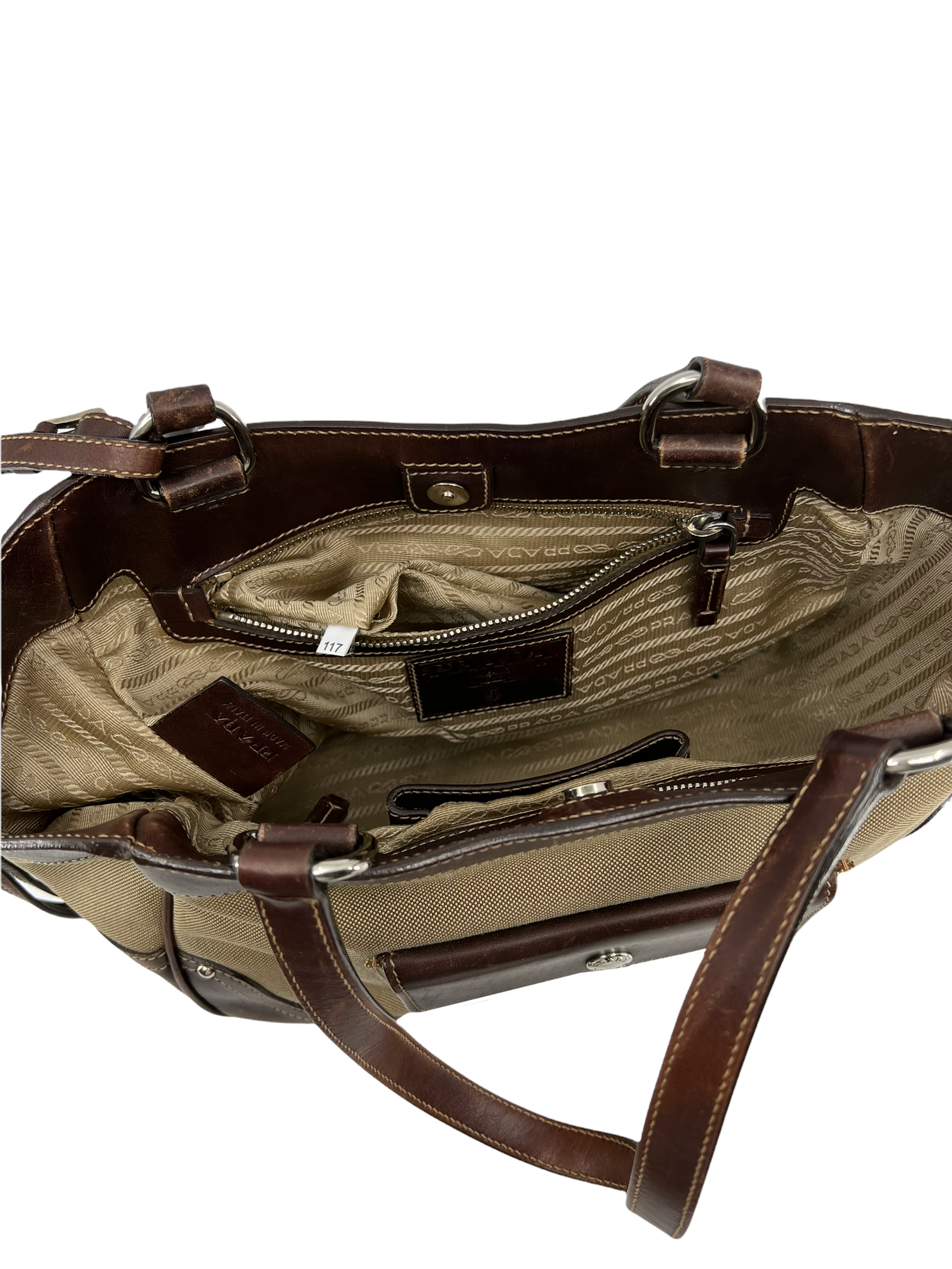 Prada Canapa Logo Jacquard Canvas Tote Bag - Luxury Designer Handbag for Women | Perfect for Work, Travel & Everyday Use