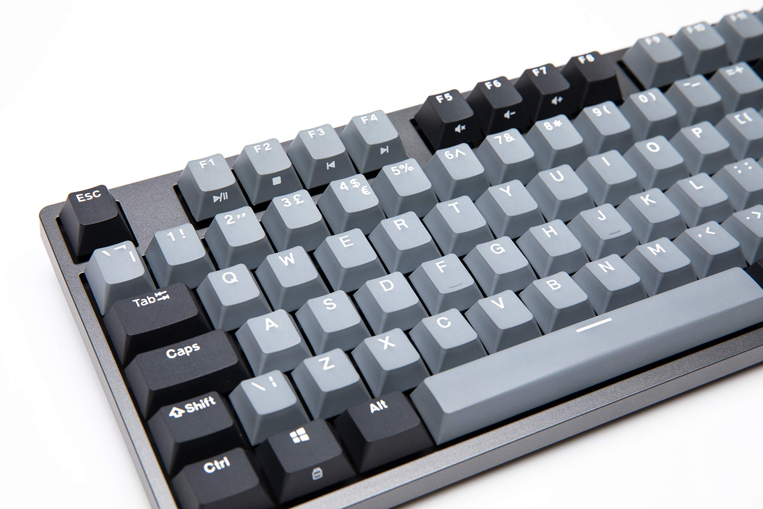 DURGOD Taurus K320 TKL 88-Key Mechanical Gaming Keyboard with Double Shot PBT Keycaps, USB Type-C, Cherry MX Blue Switches - Compact Design for PC, Mac, Gaming & Office (Space Grey, ISO UK Layout)