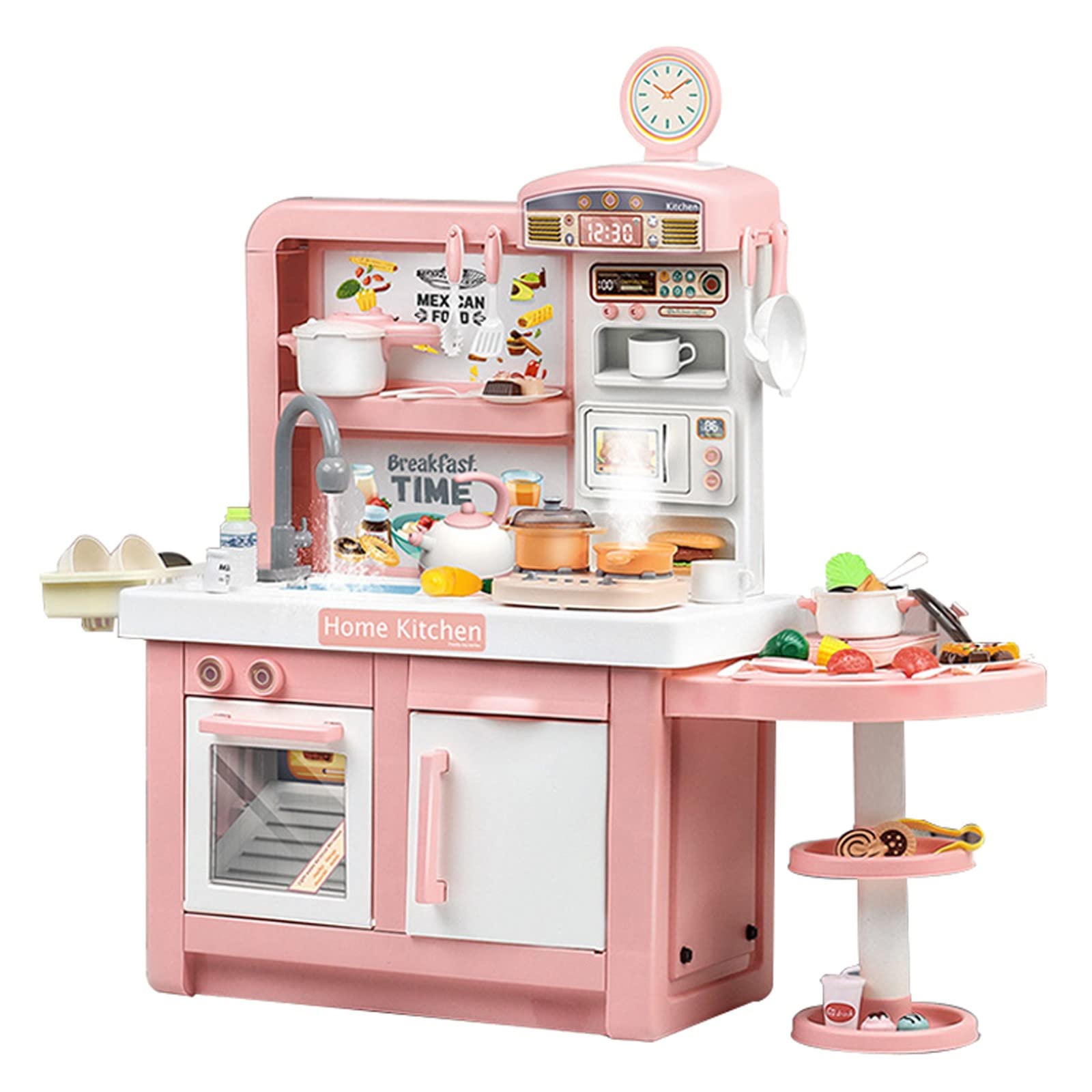 Aocay Kids Kitchen Playset for Girls and Boys - Realistic Pretend Play Toy with Oven, Microwave, Sink & Cooking Utensils | DIY Chef Role Play for Toddlers & Preschoolers (Pink) | Perfect for Birthday Gifts, Indoor Play & Early Learning Development