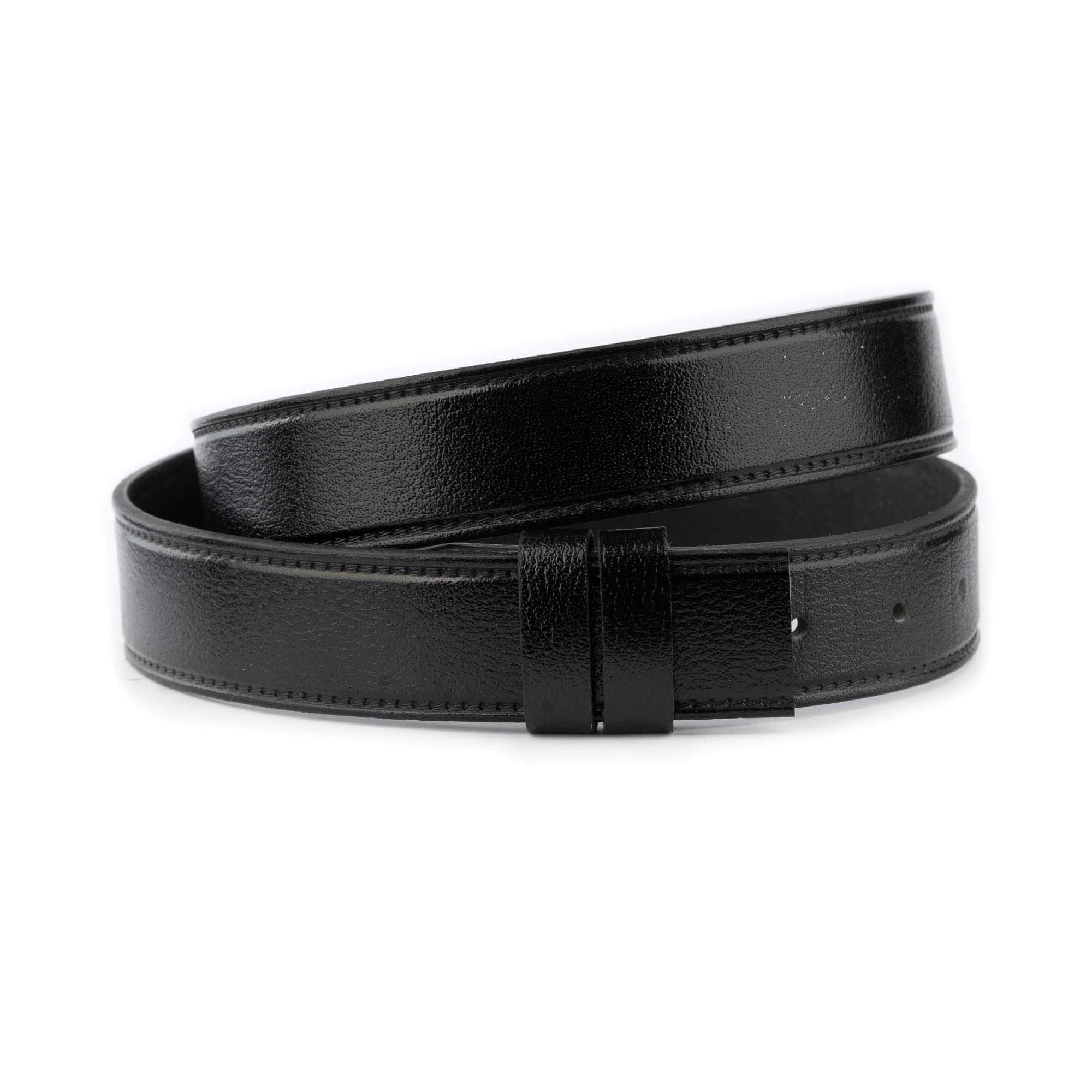 Premium Black Buffalo Leather Adjustable Belt Strap - Compatible with Montblanc Buckles - Perfect for Business, Casual & Formal Wear