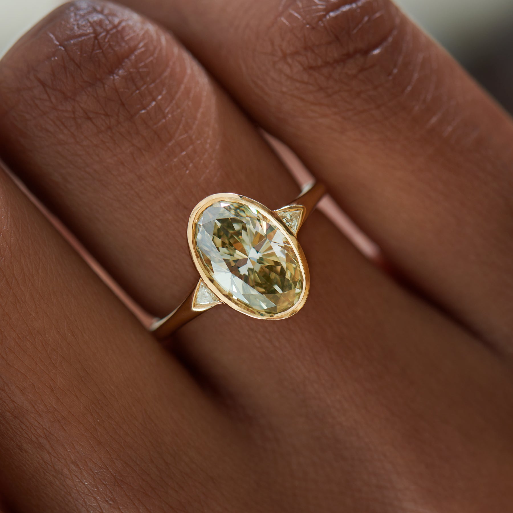Exquisite Solitaire OOAK Fancy Brown Greenish Yellow Diamond Engagement Ring for Women - Perfect for Proposals, Anniversaries & Special Occasions